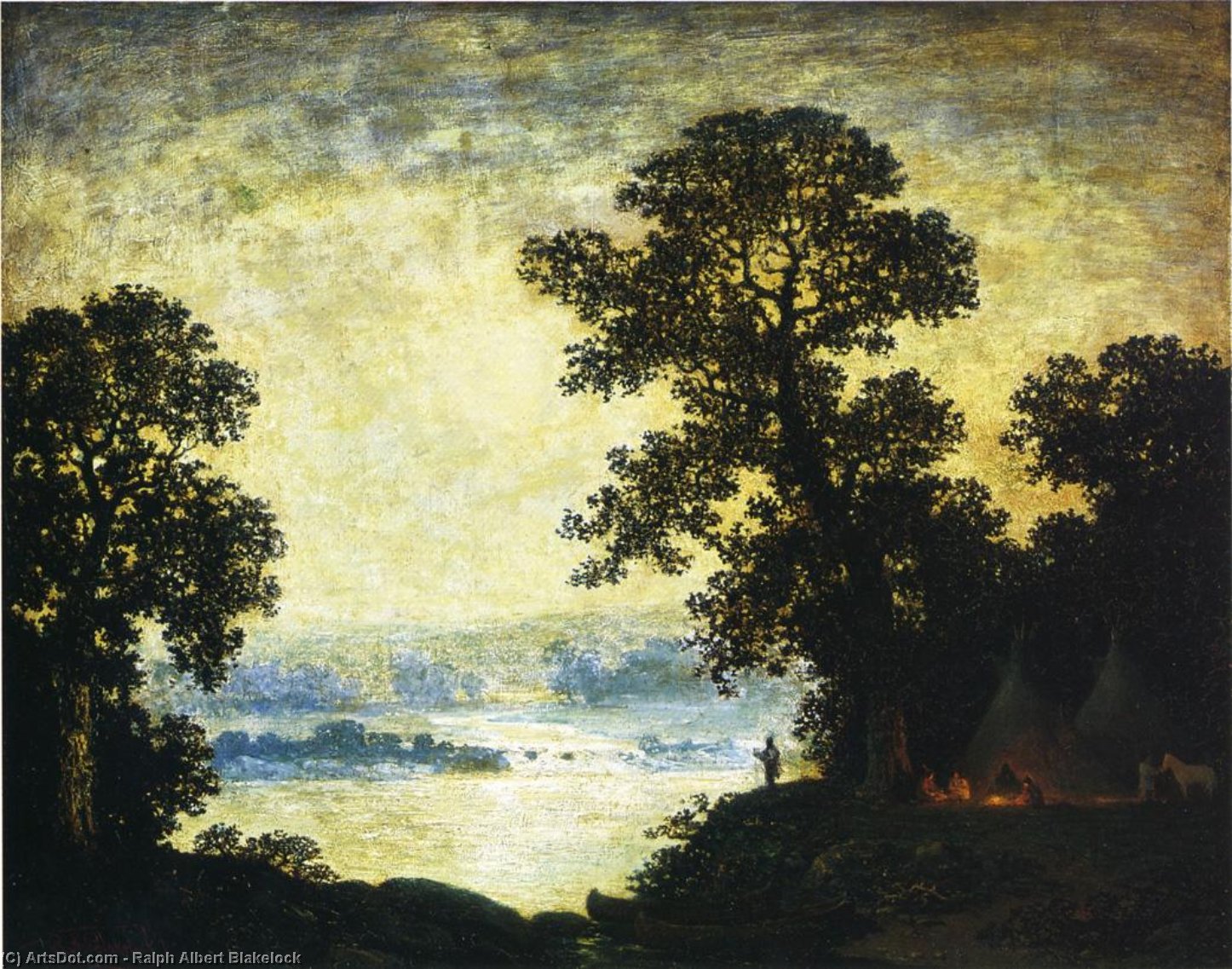 Moonlight, Indian Encampment — Ralph Albert Blakelock