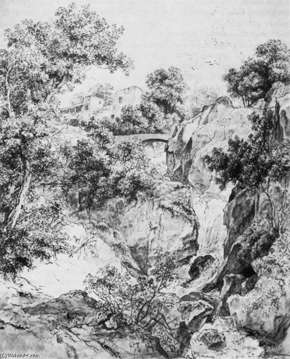 Landscape With Waterfall — Károly Marko Il Vecchio