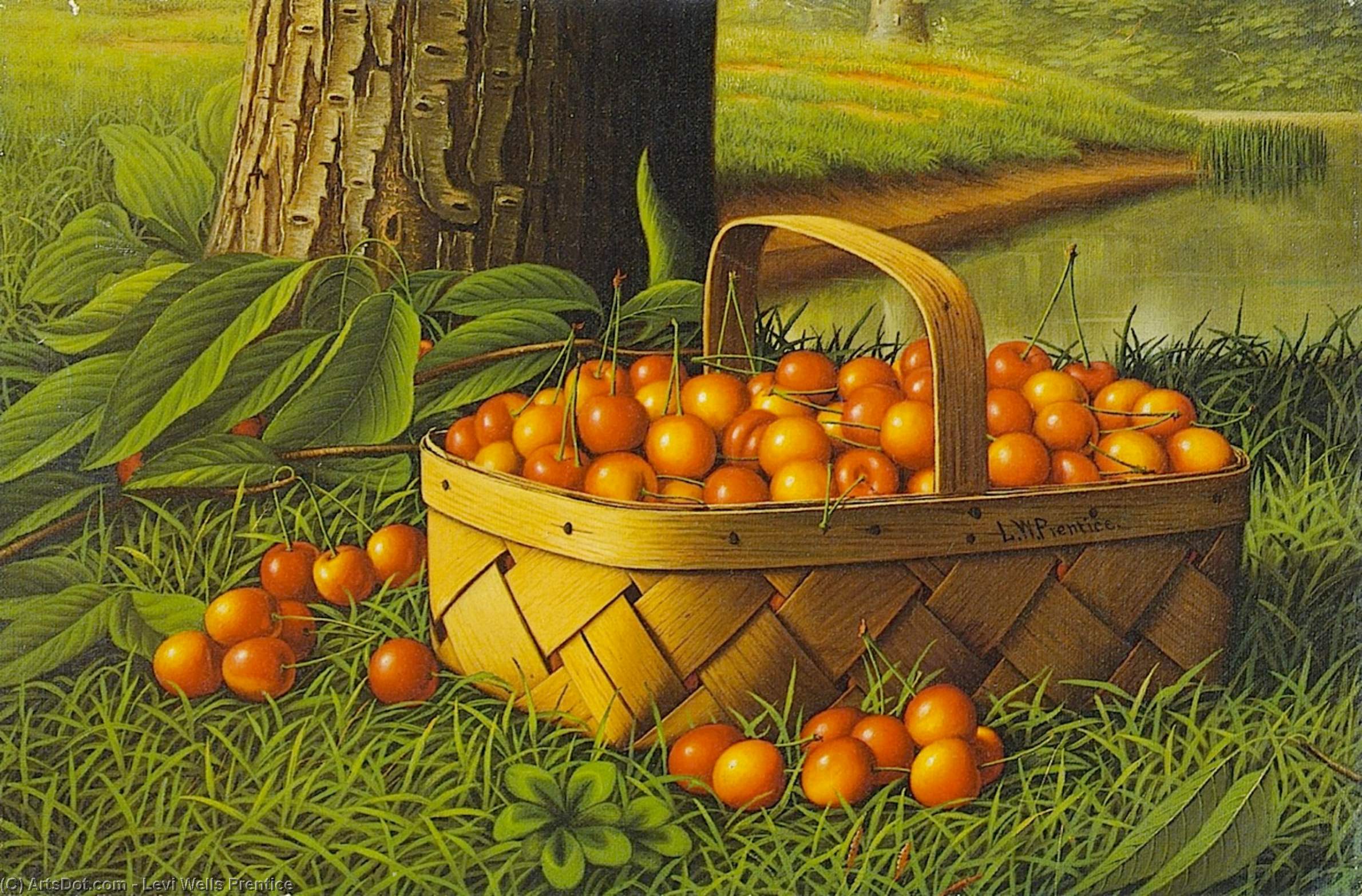 Cherries In A Basket — Levi Wells Prentice