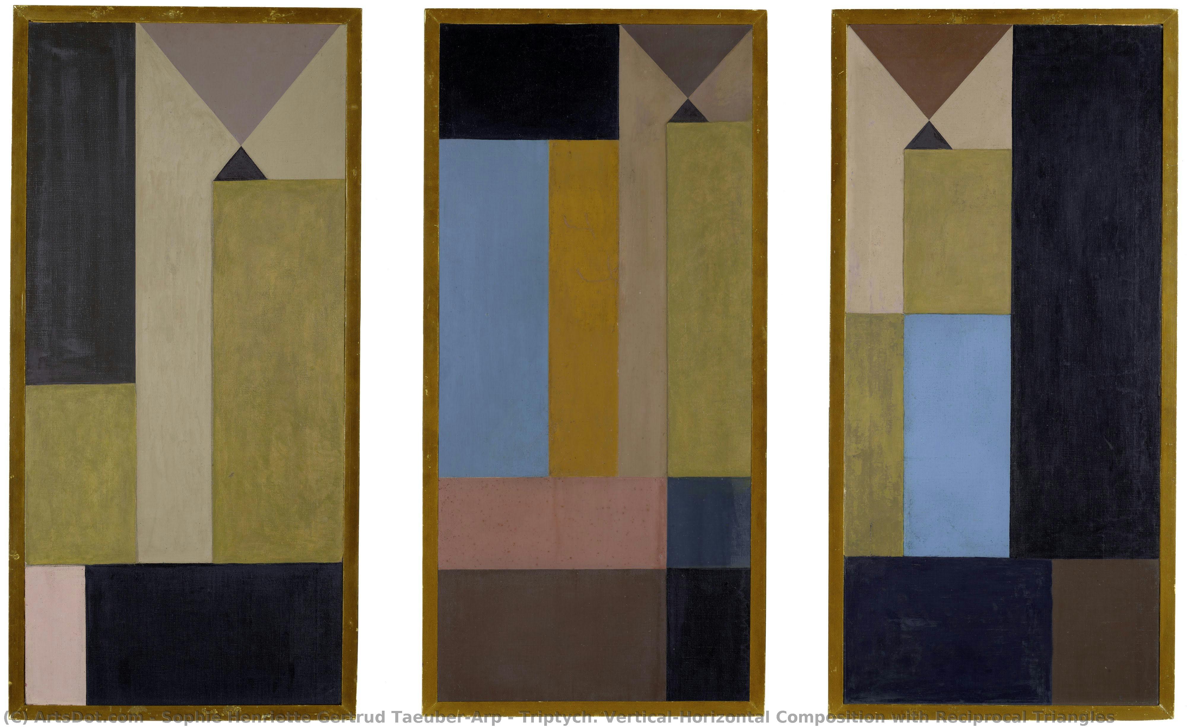 Triptych. Composizione Verticale-orizzontale Con Triangoli Reciproci — Sophie Taeuber-arp