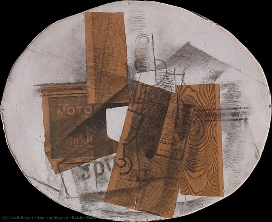 Bottiglia, Vetro E Giornale — Georges Braque