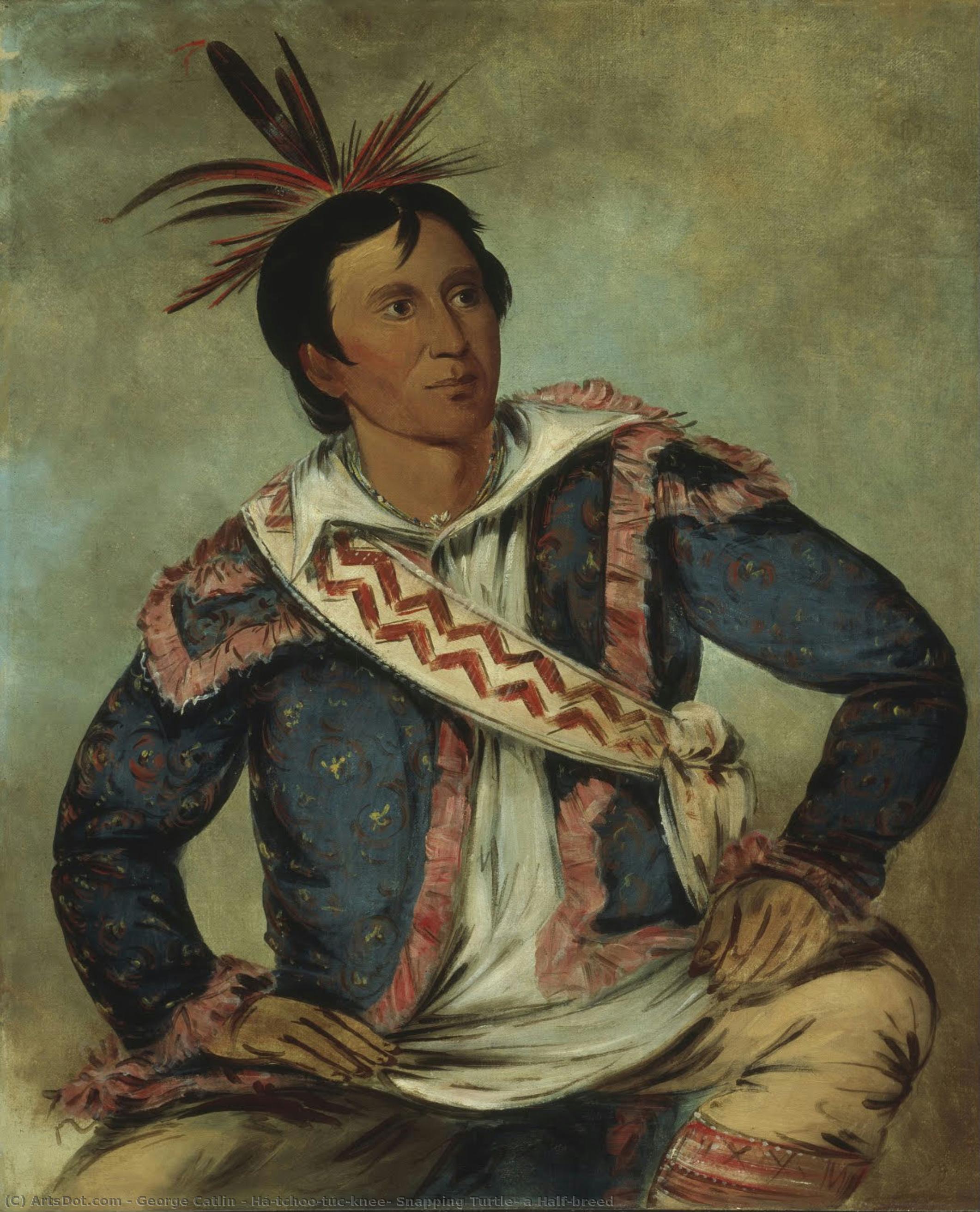 Há-tchoo-túc-knee, Snapping Turtle, A Half-breed — George Catlin