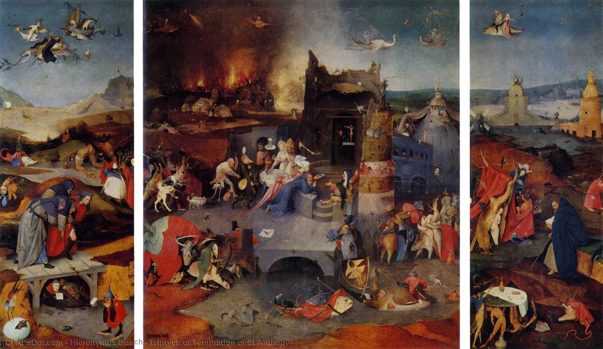 Förförelsens Triptych Över Sankt Antonius — Hieronymus Bosch