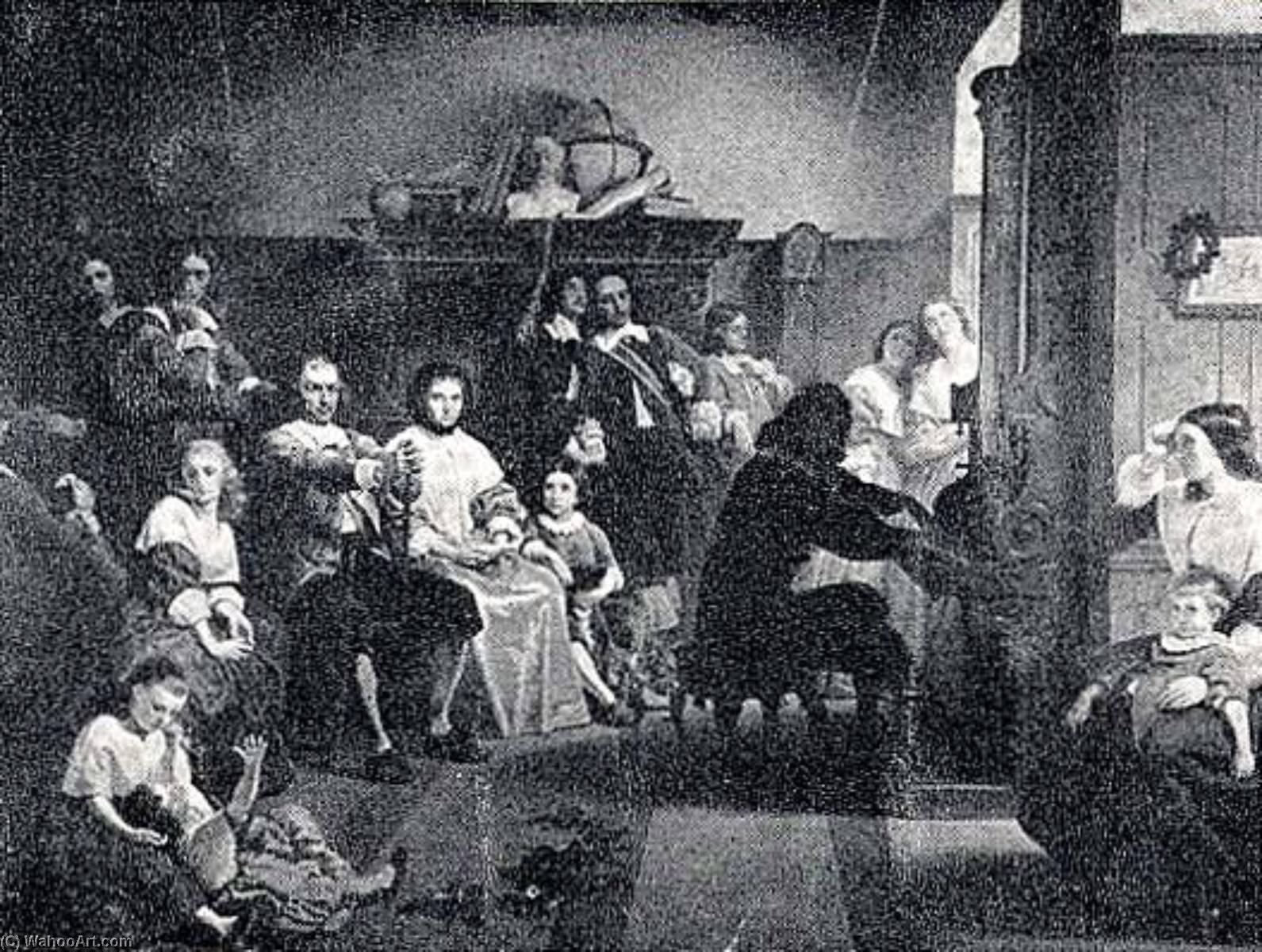 Evening Party at Milton's, Consisting of Oliver Cromwell and Family, Algernon Sydney, Thurlow, Ireton, c., (painting)
