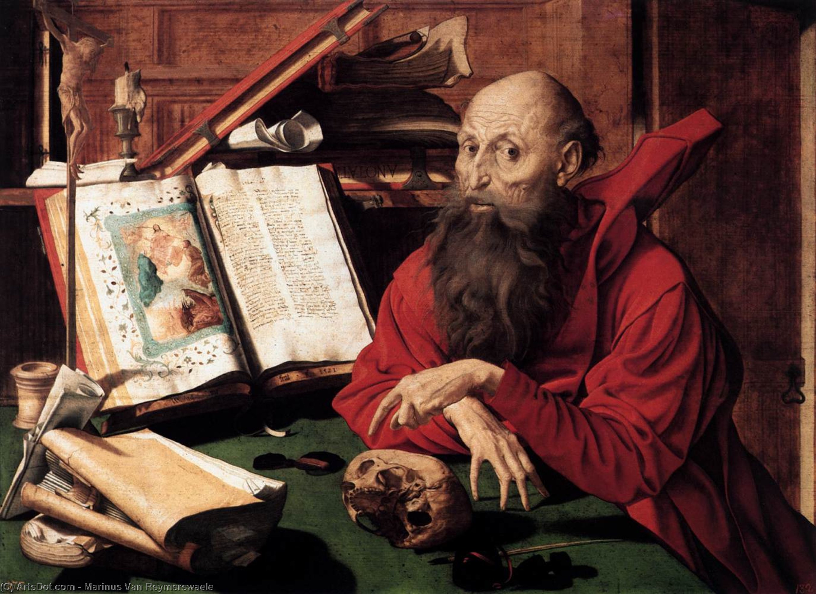 St Jerome — Marinus Van Reymerswaele
