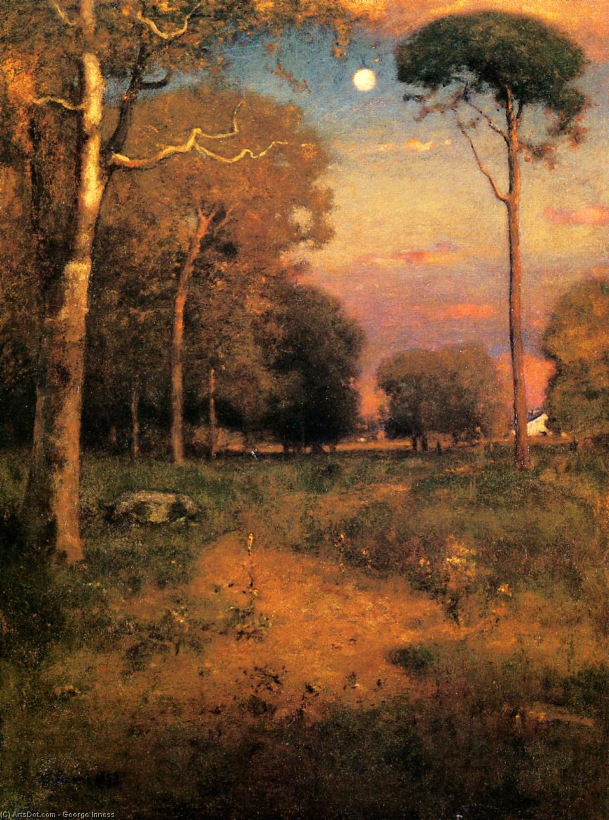 Early Moonrise, Florida (also Known As Early Morning, Florida) — George Innes