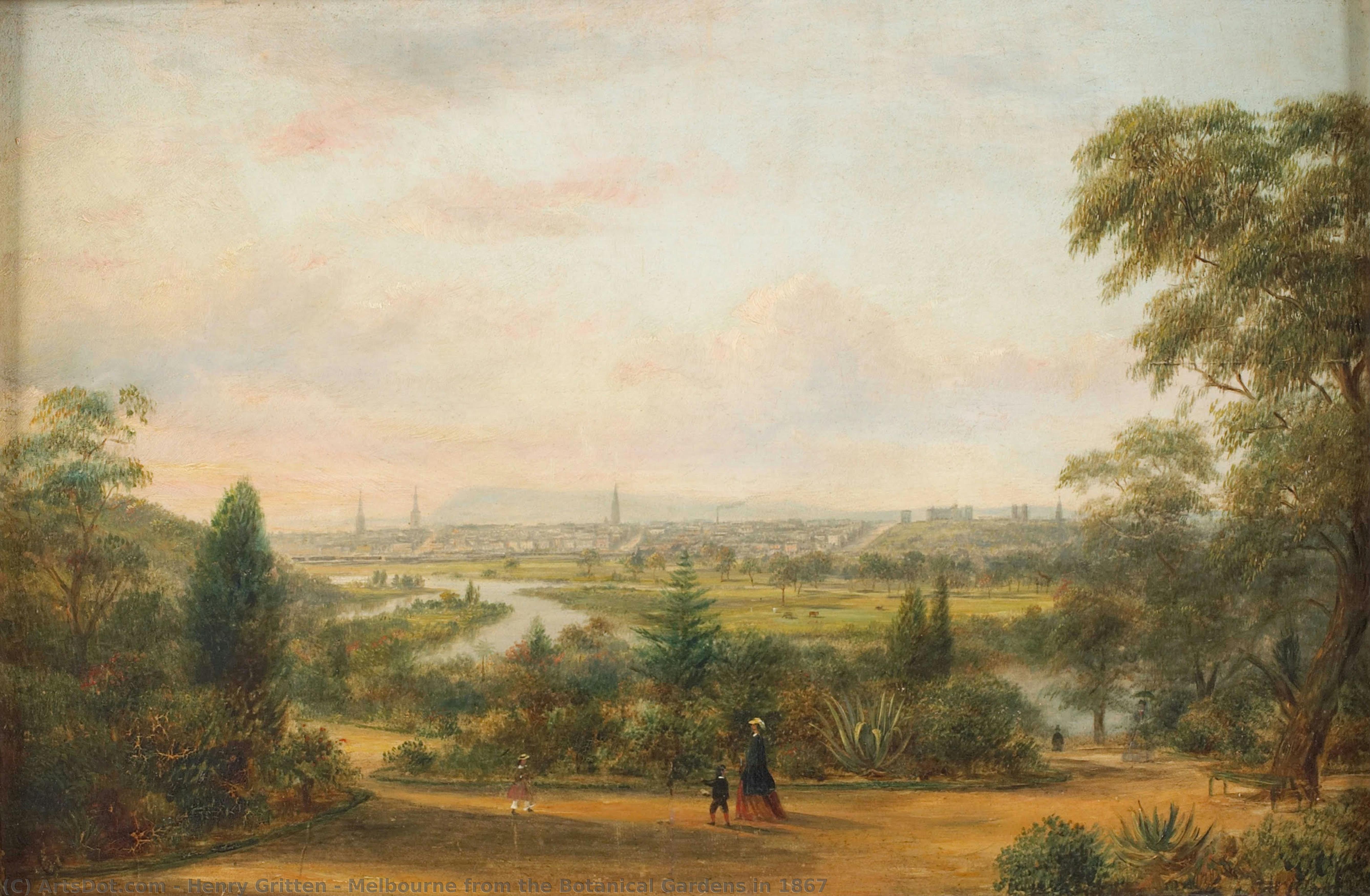Melbourne From The Botanical Gardens In 1867 — Henry Gritten