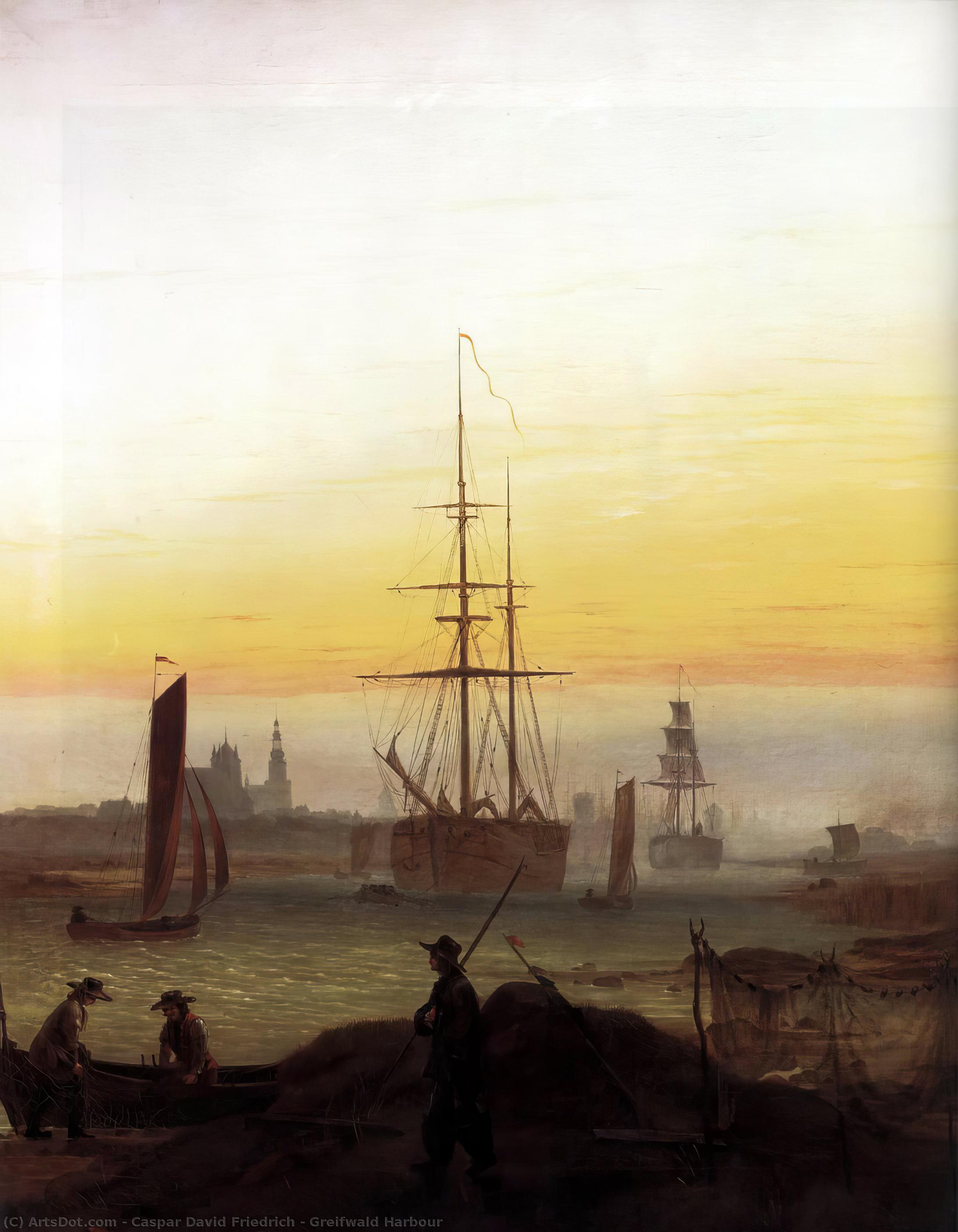 Greifwald Harbour — Caspar David Friedrich