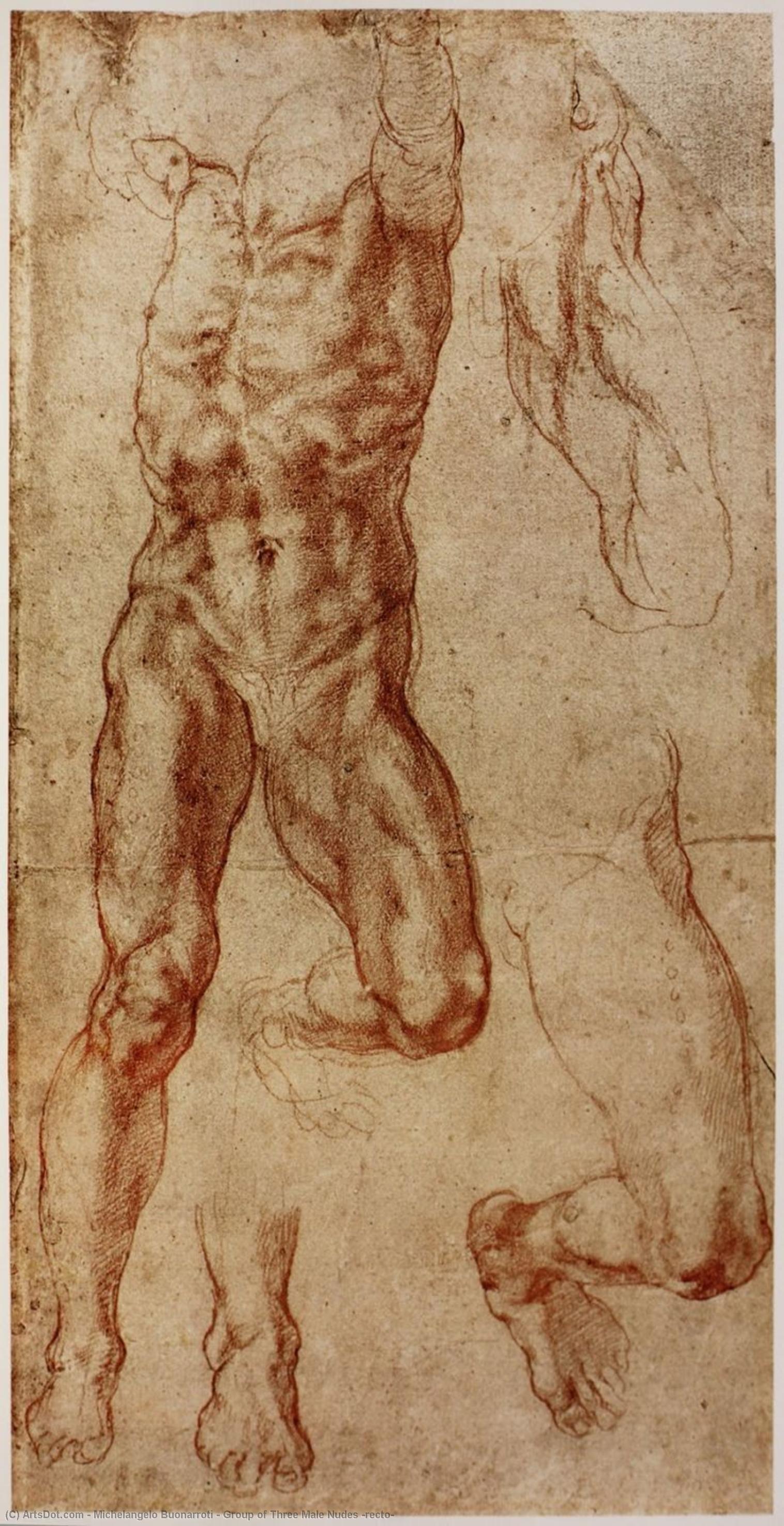 Skupina Tri Muška Akta (recto) — Michelangelo