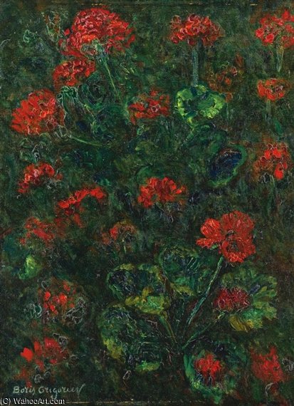 Geraniums — Boris Dmitrievich Grigoriev