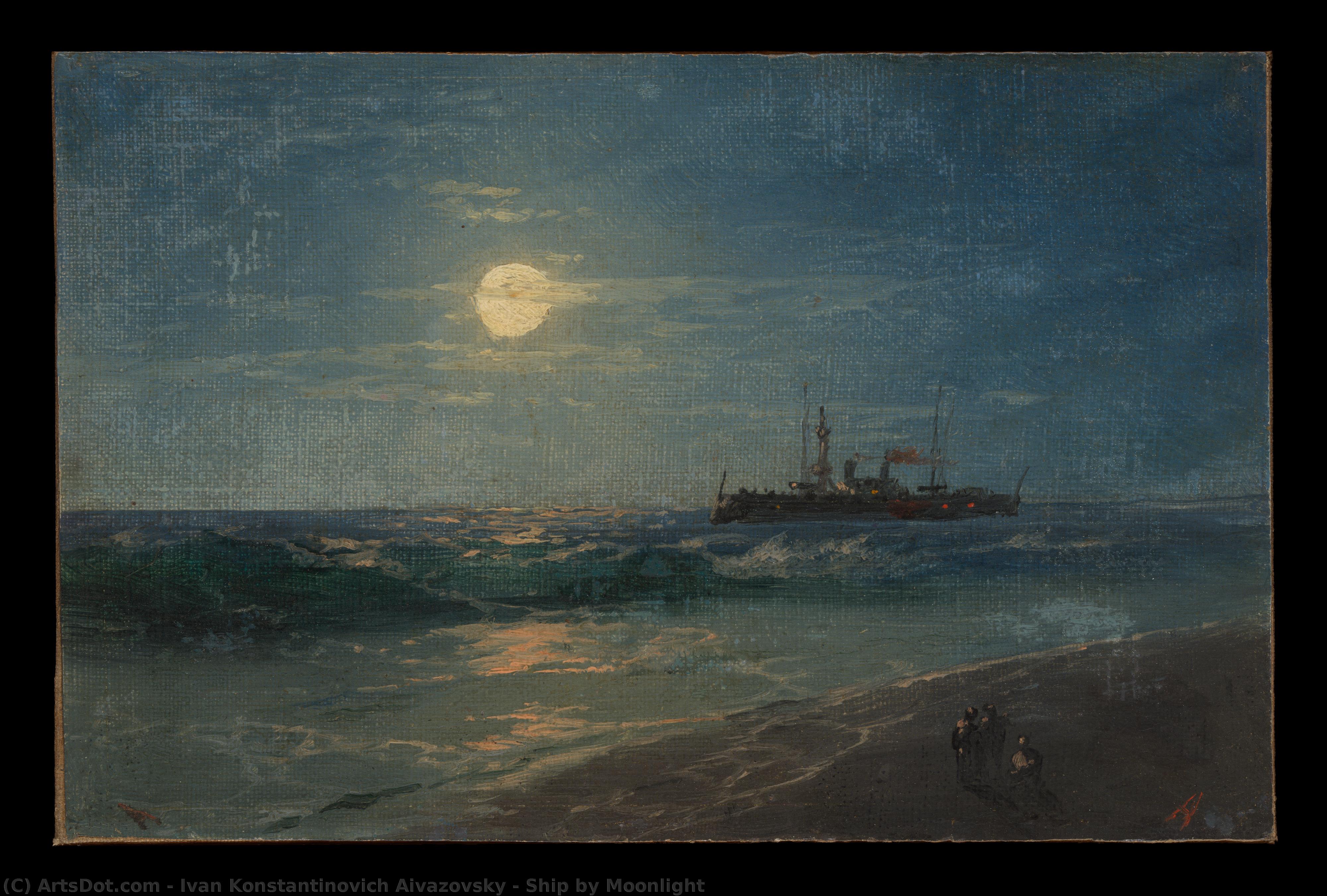 Ship By Moonlight — Ivan Konstantinovich Aivazovsky