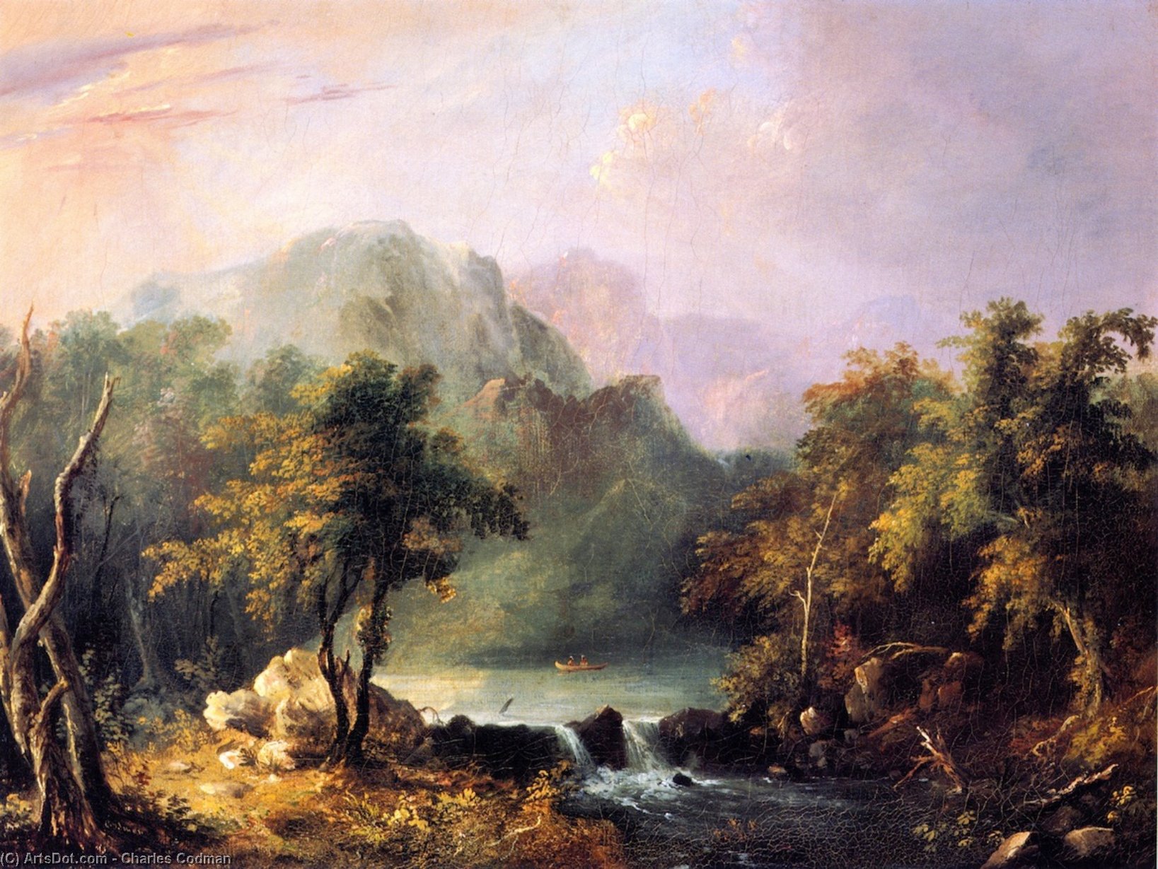 Canoeing By The Rapids At Twilight — Charles Codman
