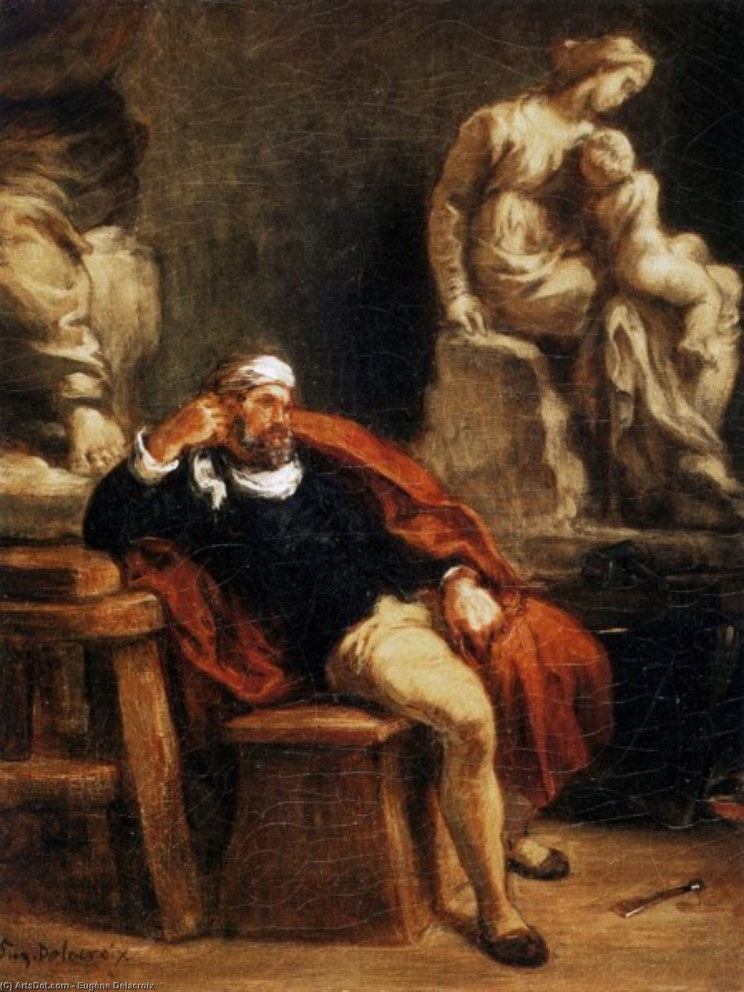 Michelangelos Studio — Eugène Delacroix