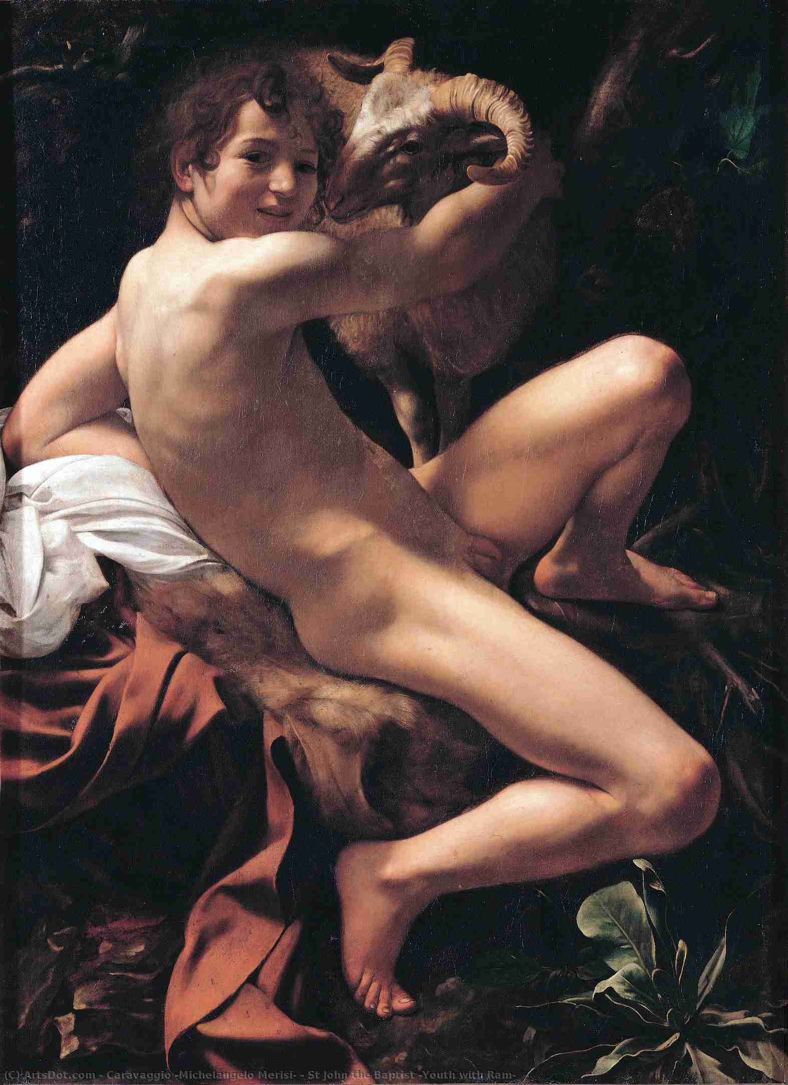 Johannes Der Täufer (junger Mann Mit Lamm) — Karavaggio