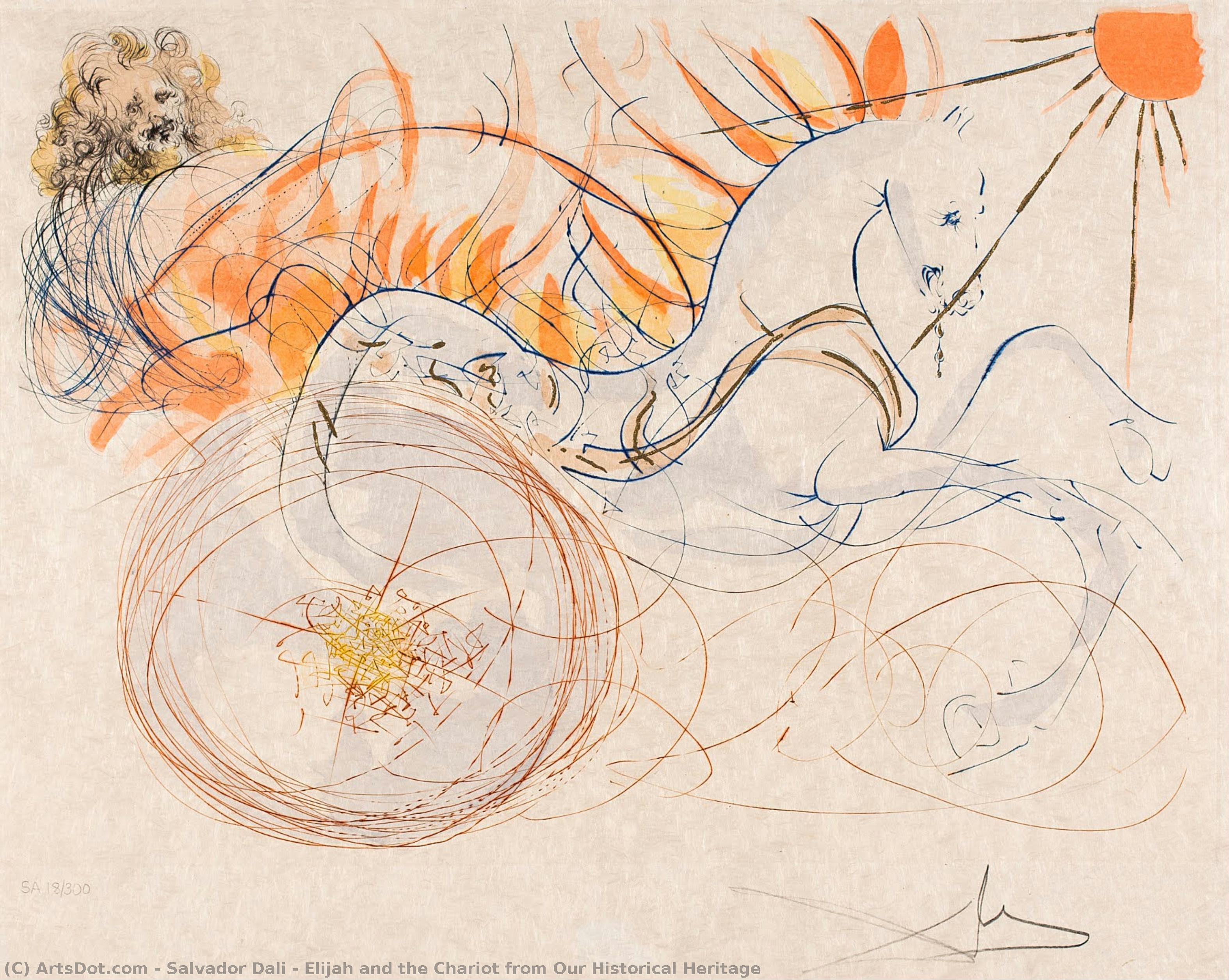 Elijah And The Chariot From Our Historical Heritage — Salvador Dalí