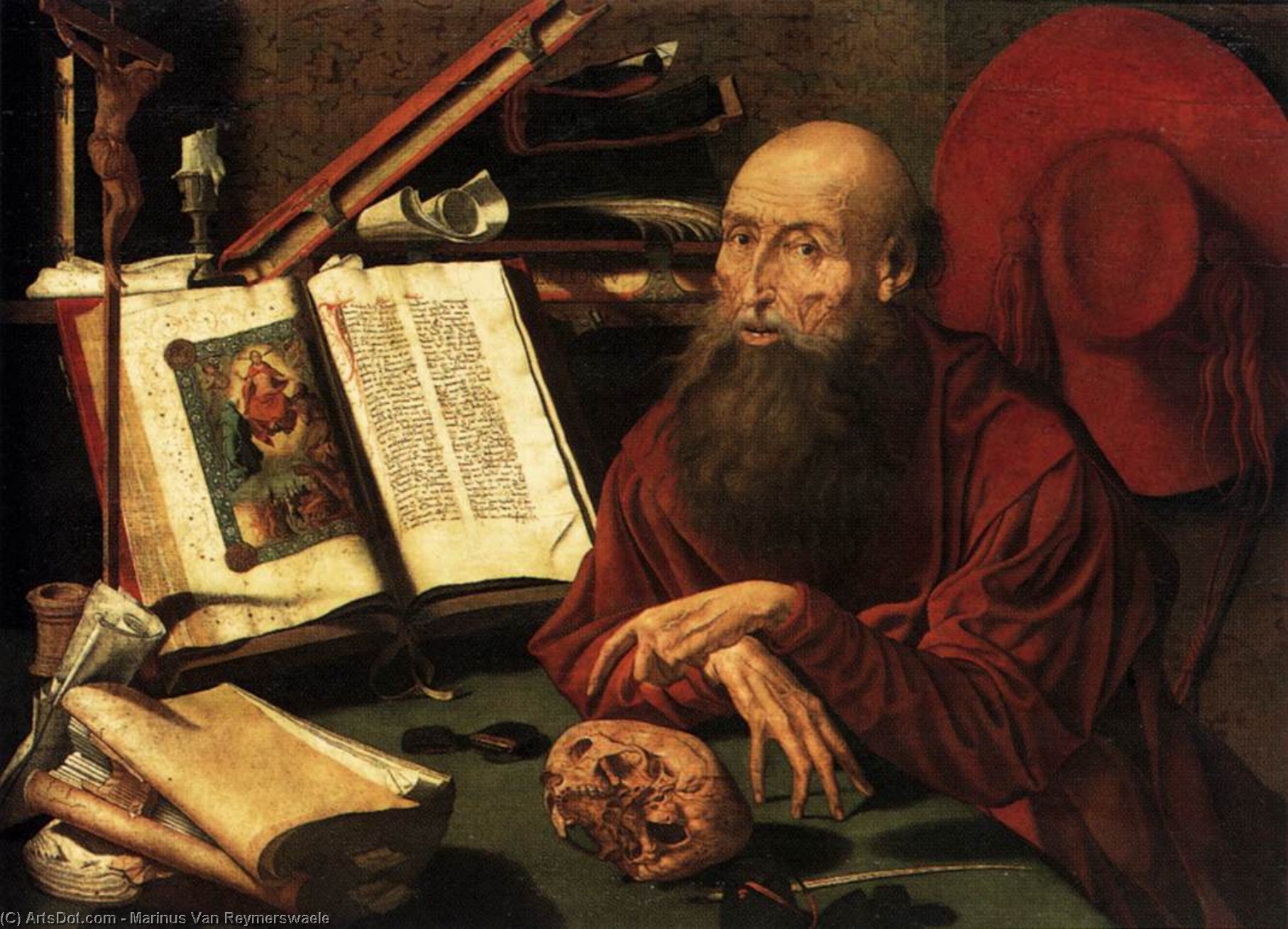 St Jerome — Marinus Van Reymerswaele