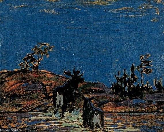 Moose At Night — Thomas Thompson