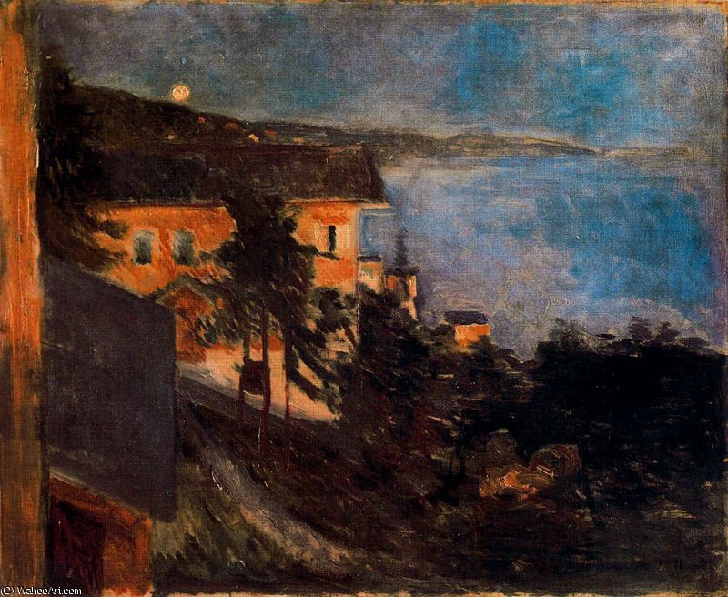 Untitled (8851) Übersetzung: Landschaft Mit Häusern Im Hintergrund — Edvard Munch