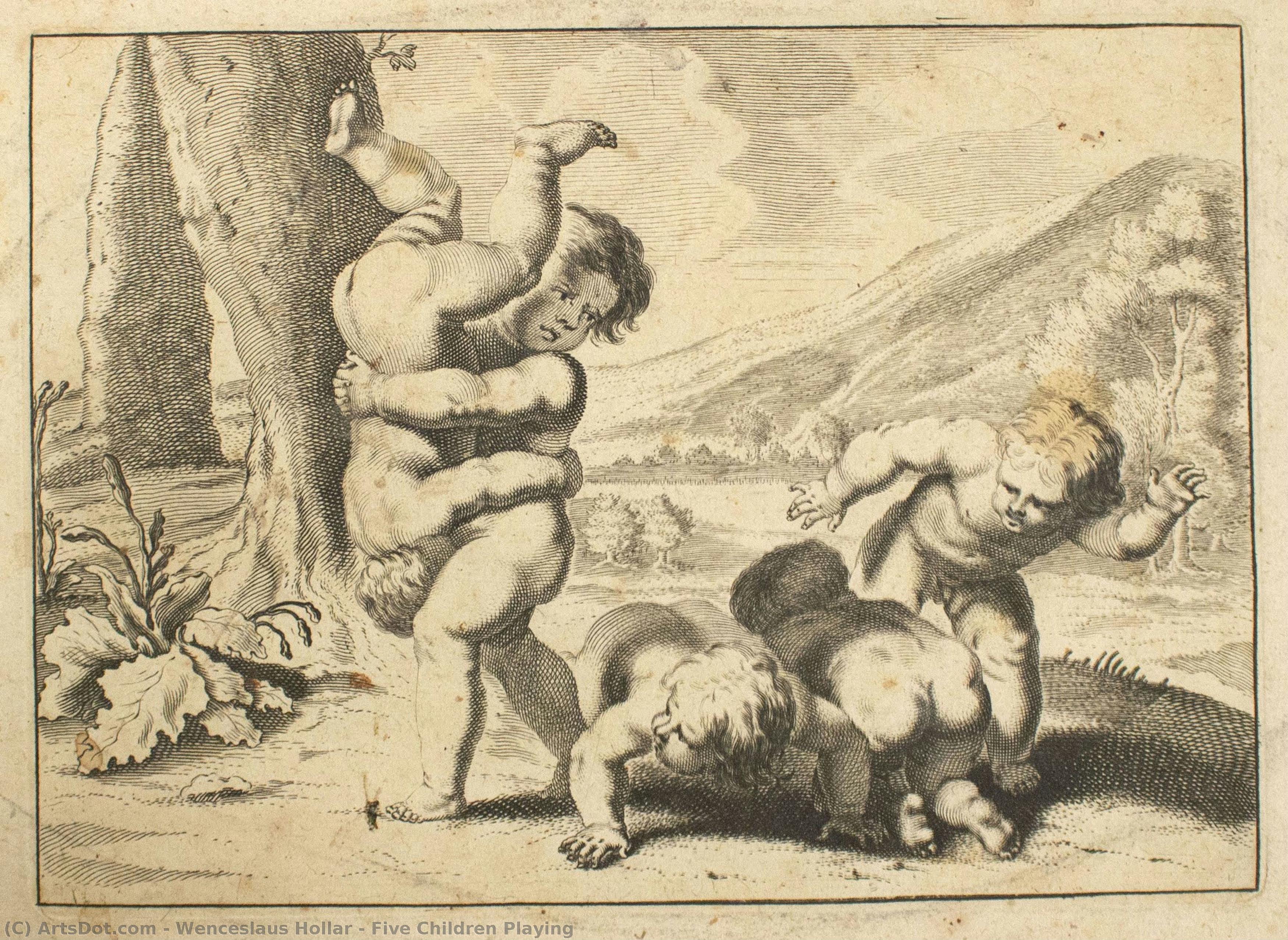 Five Children Playing — Wenceslaus Hollar