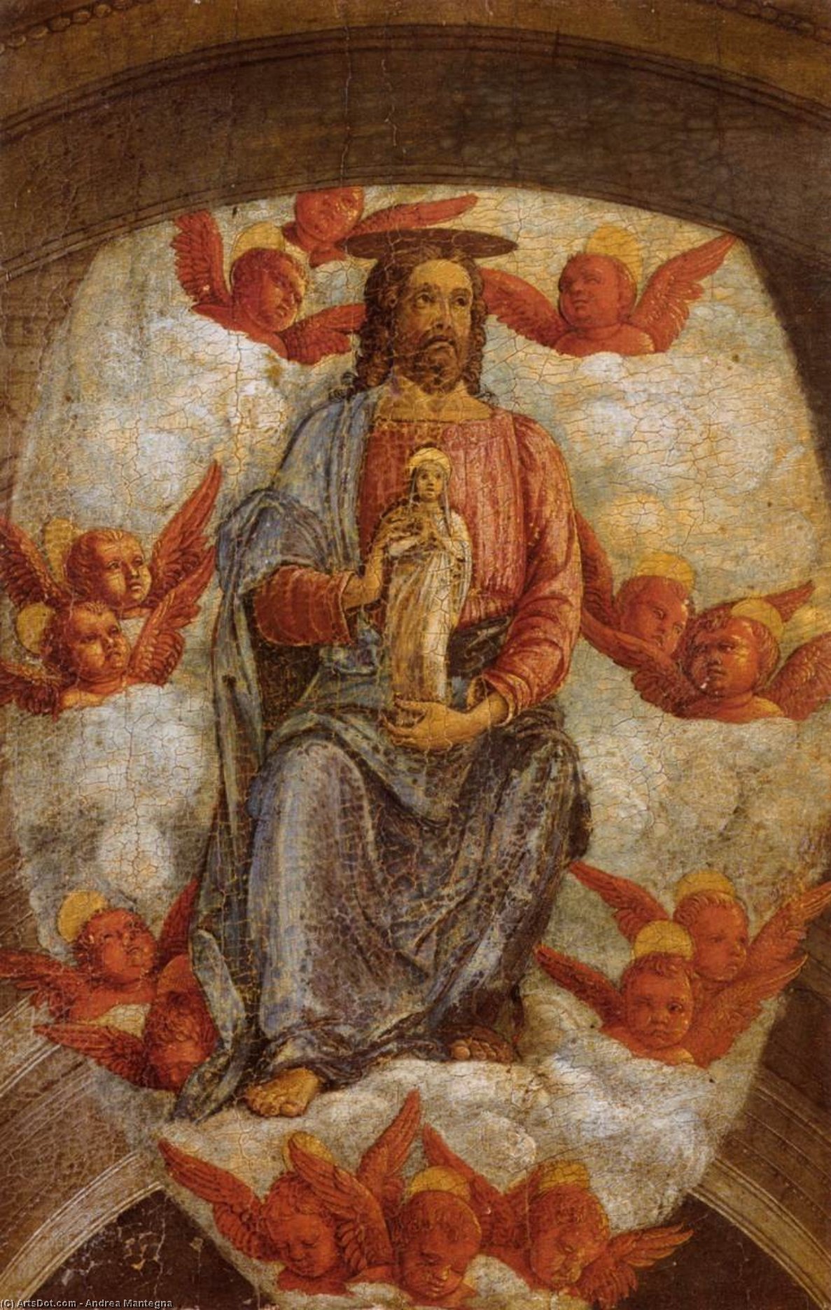 Christ Welcoming The Virgin In Heaven - Christus Wird Die Jungfrau Aufnehmen Zum Himmel — Andrea Mantegna