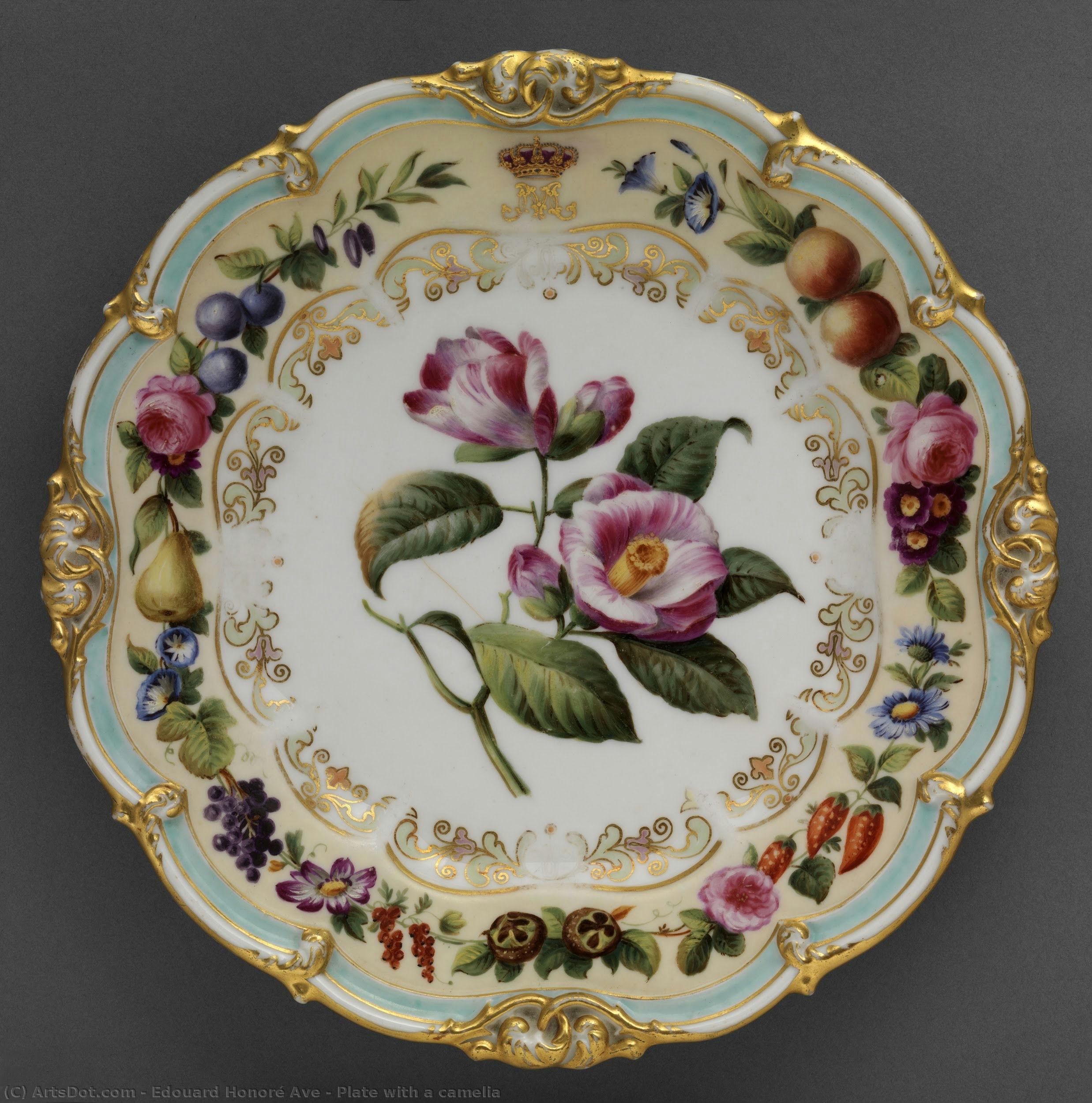 Plate With A Camelia — Едуар Оноре Аве