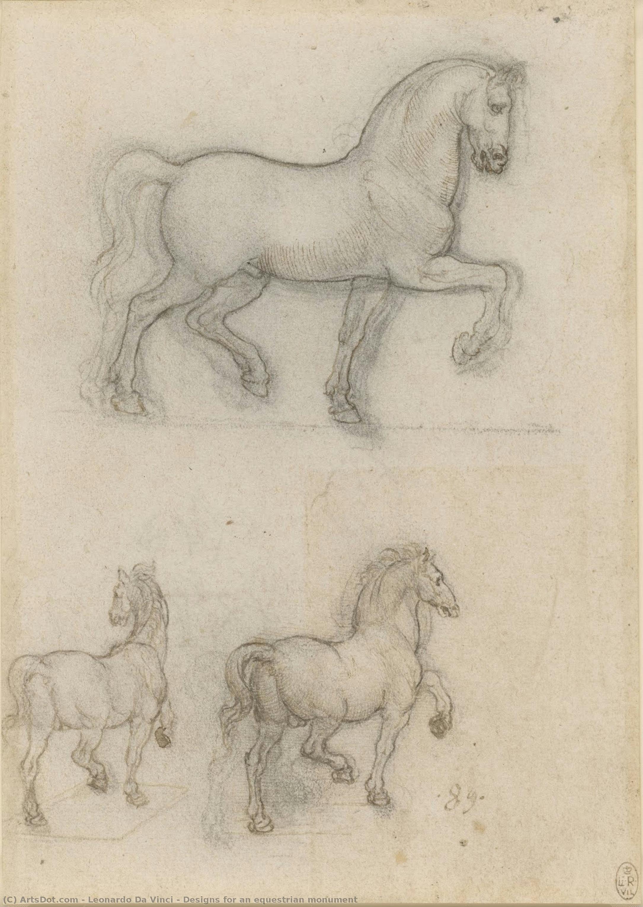 Bir Atlı Anıt Için Tasarımlar — Leonardo Da Vinci