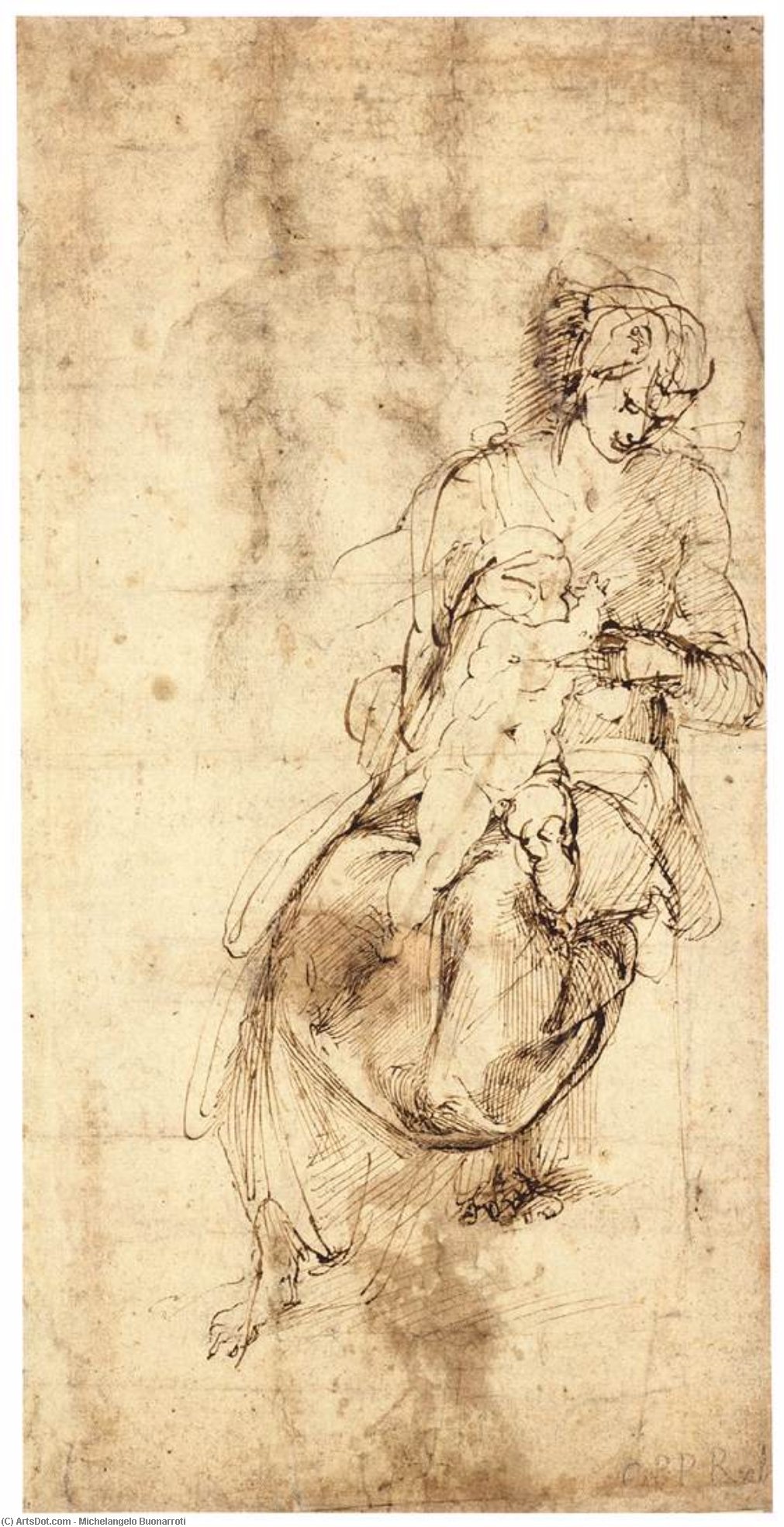 Michelangelo Buonarroti: Virgin And Child (verso) — Michelangelo Buonarroti