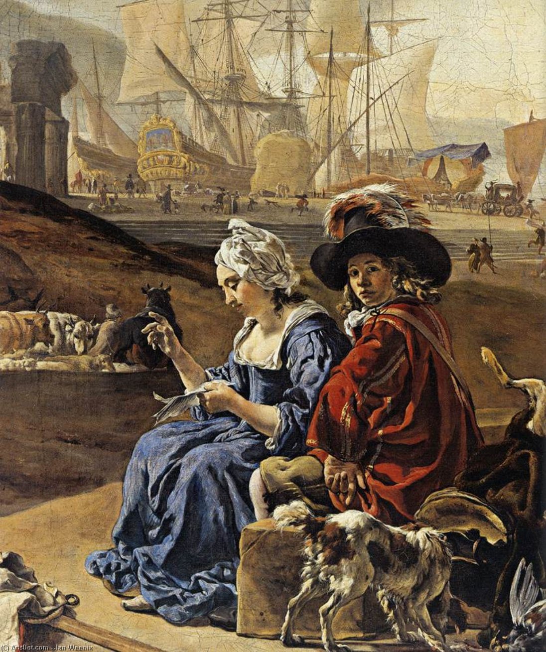 Ein Italienischer Hafen (detail) — Jan Weenix