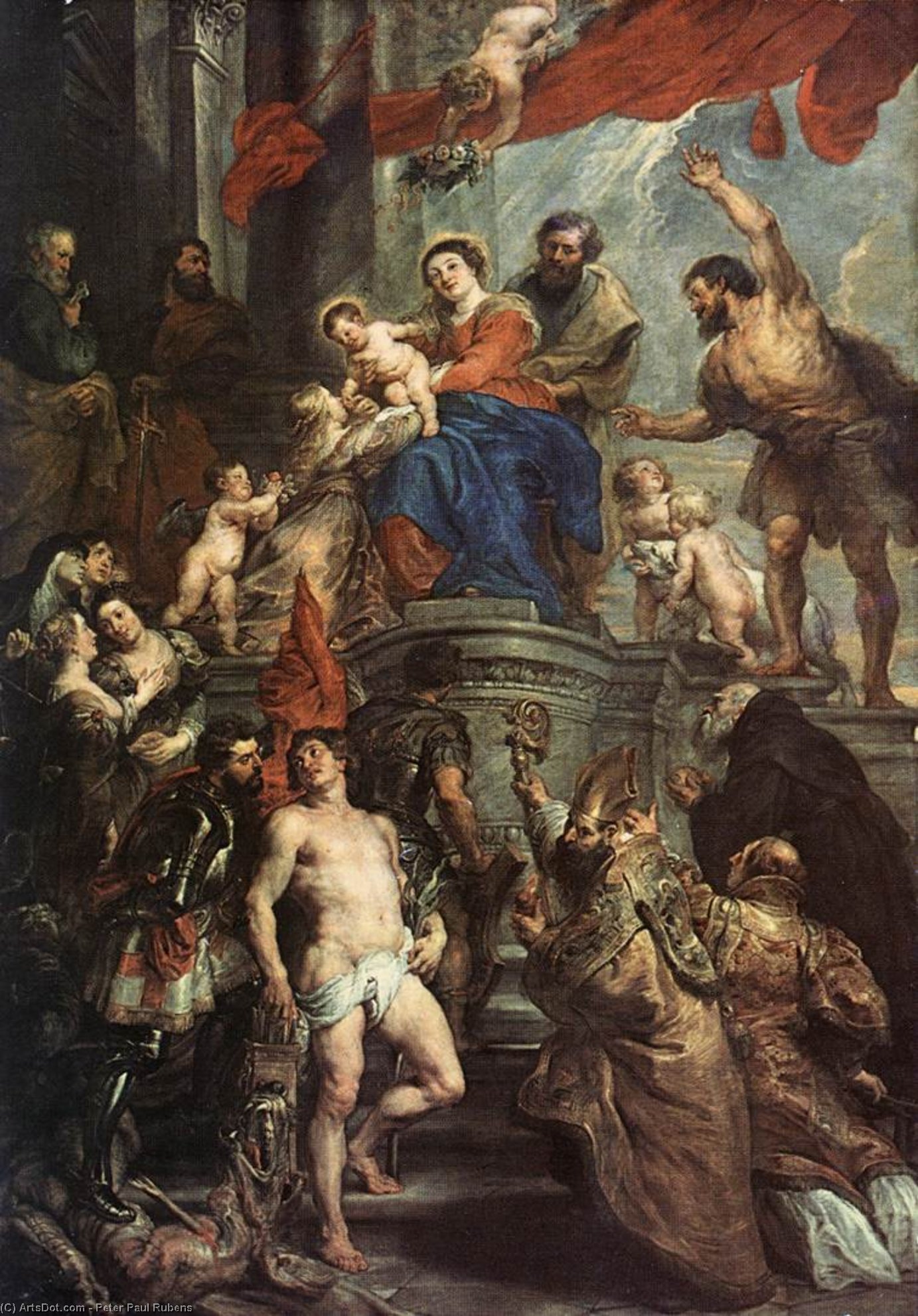 Madonna Enthroned With Child And Saints — Peter Paul Rubens