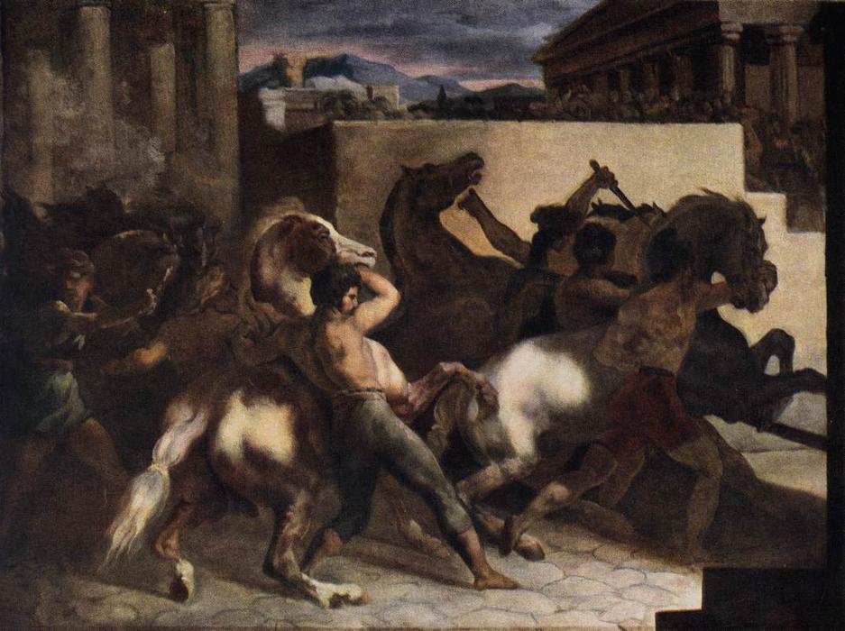 Ryderløse Hesteraser — Théodore Géricault