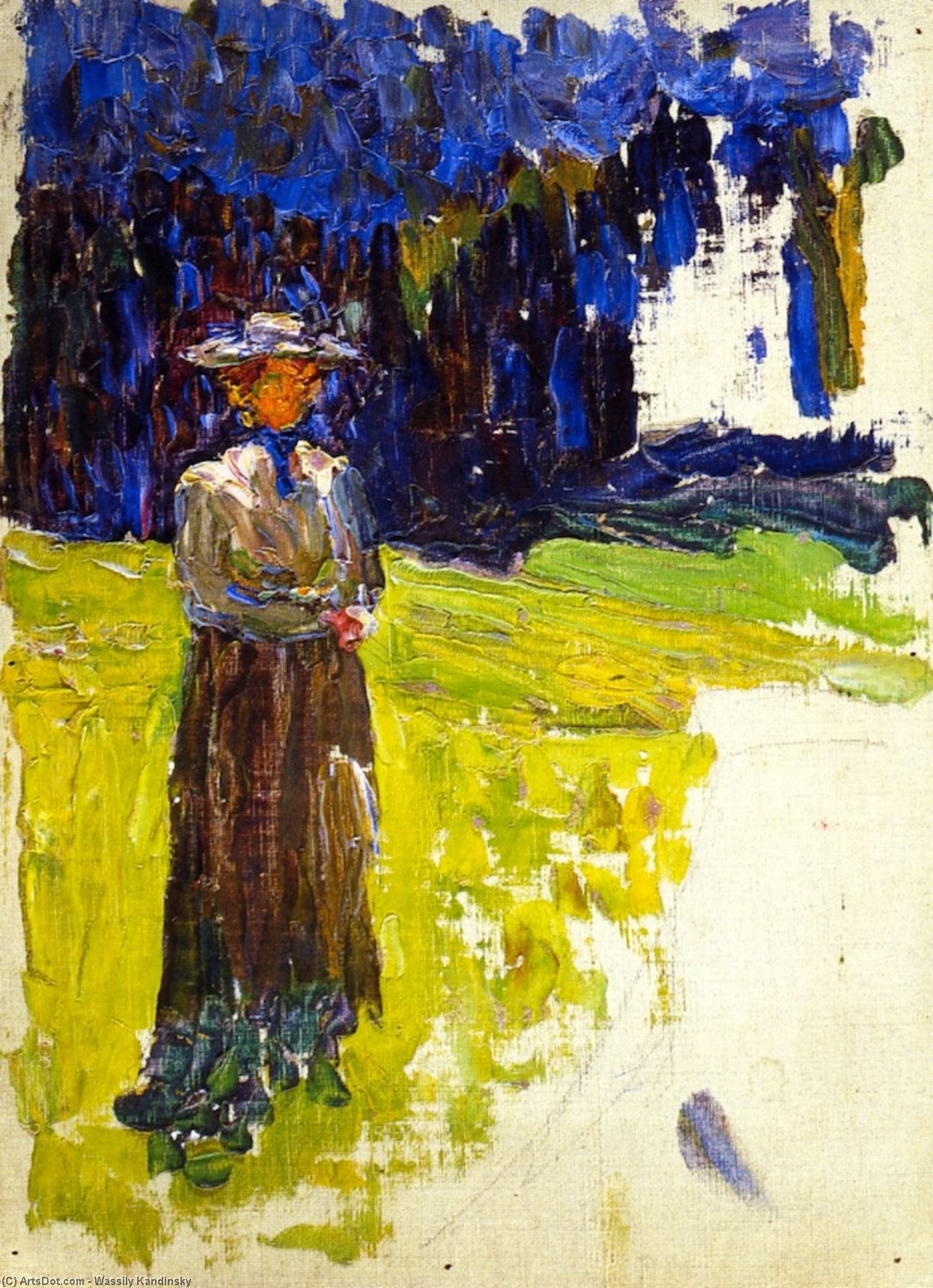 Kochel - Lady Standing By The Forest's Edge — Wassily Wassilyevich Kandinsky
