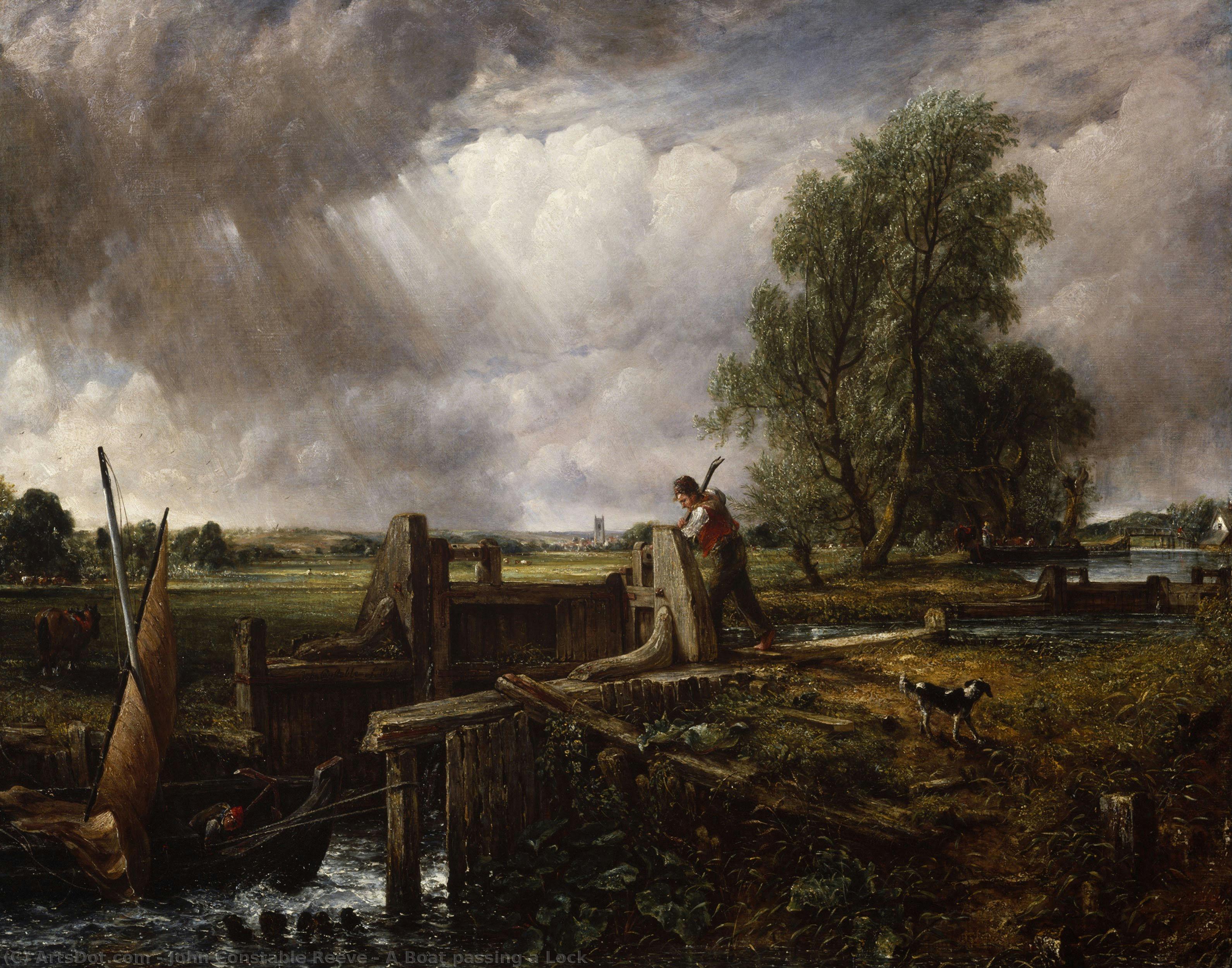 A Boat Passing A Lock — John Constable Reeve
