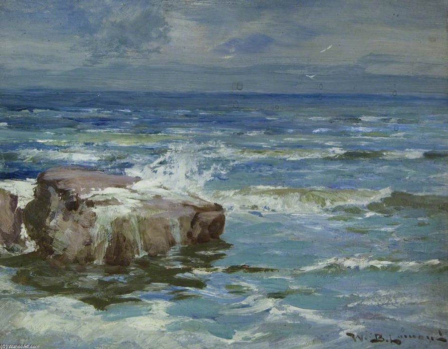 Waves On Rocks — William Bradley Lamond