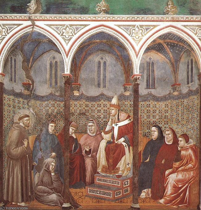St Francis Preaching Before Honorius Iii — Đijoto Di Bondone