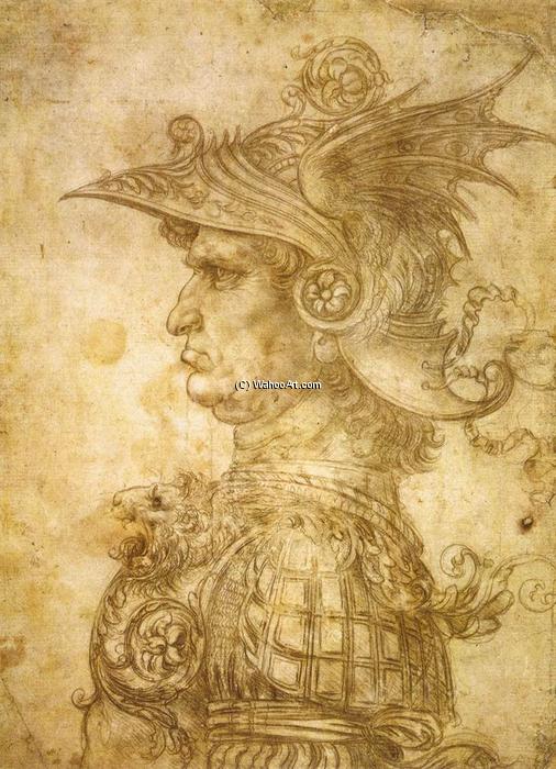 Profil Eines Kriegers Mit Helm — Leonardo Da Vinci