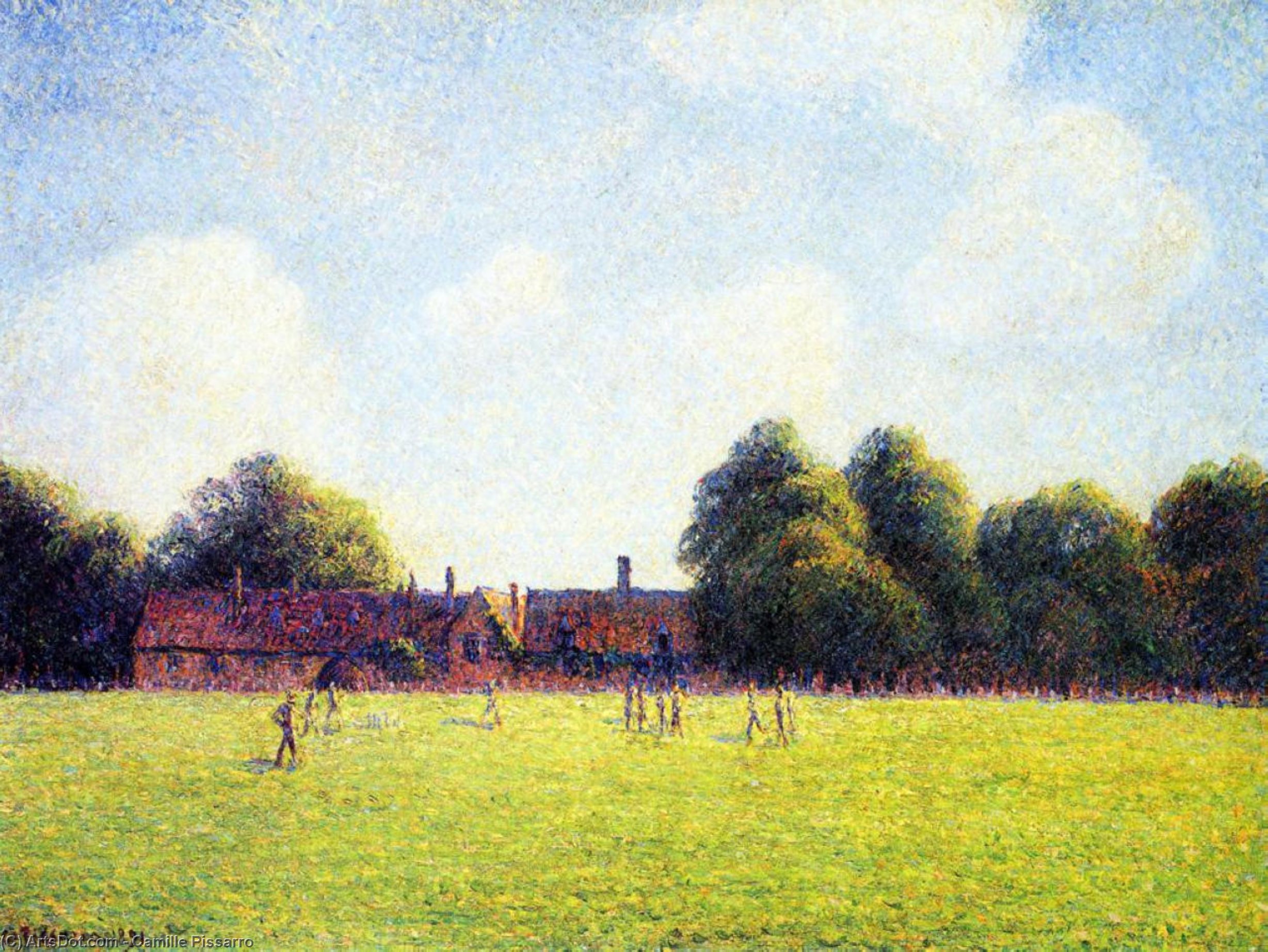 Hampton Court Green, London — Camille Pissarro