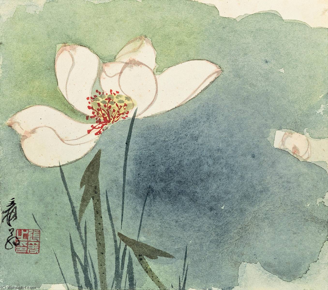 Lotus With Dew — Zhang Daqian
