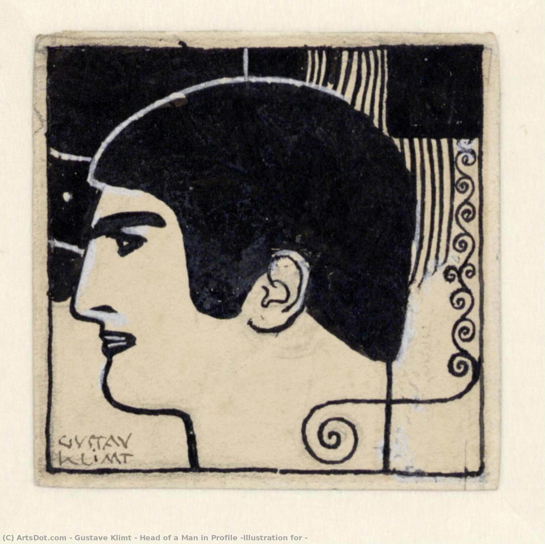 Mannens Profil (illustrasjon Til) — Gustav Klimt