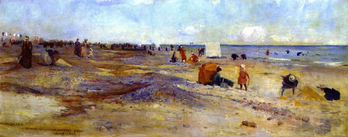Desenho Da Praia Littlehapton — Charles Edward Conder
