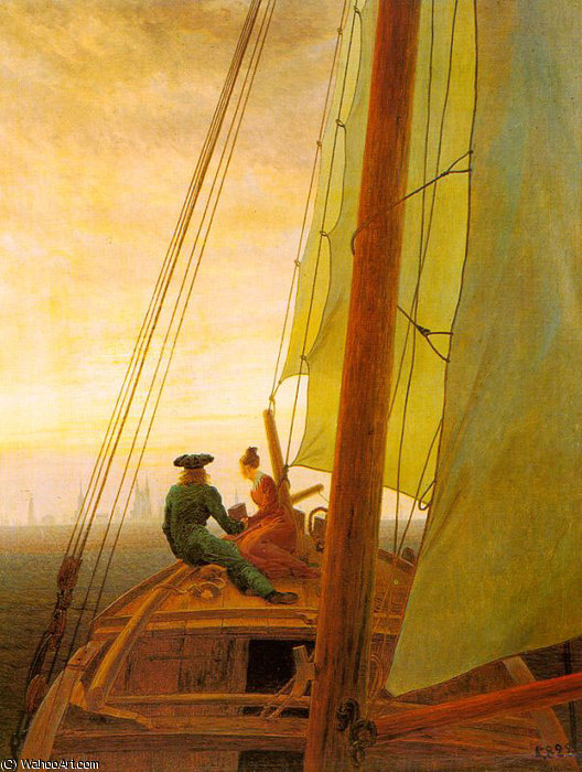 Su Una Barca Vagante — Caspar David Friedrich