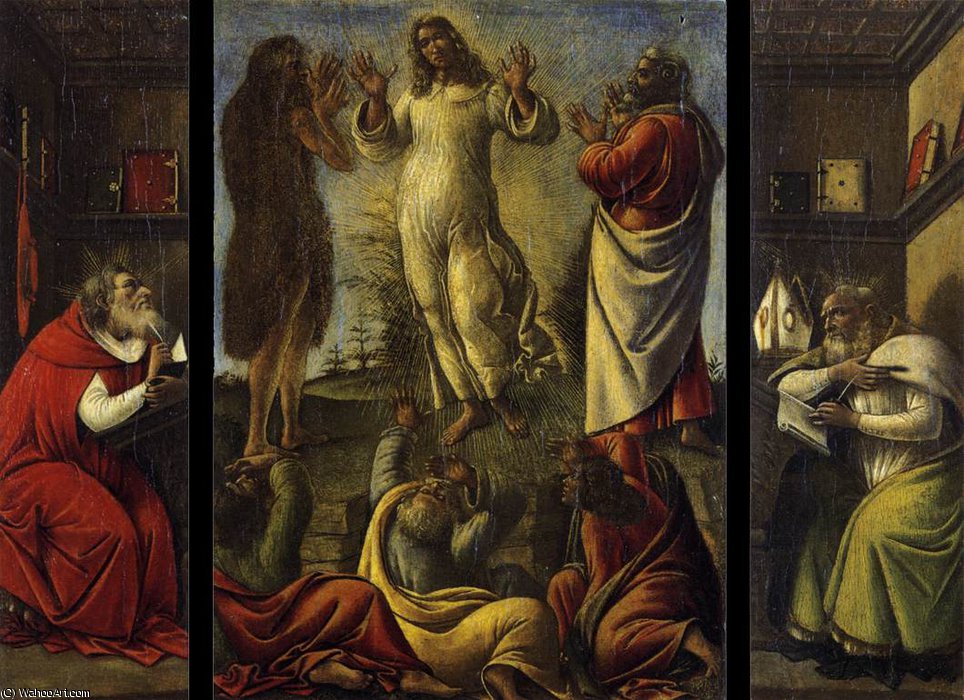 Transfiguration, St Jerome, St Augustine — Sandro Botticelli