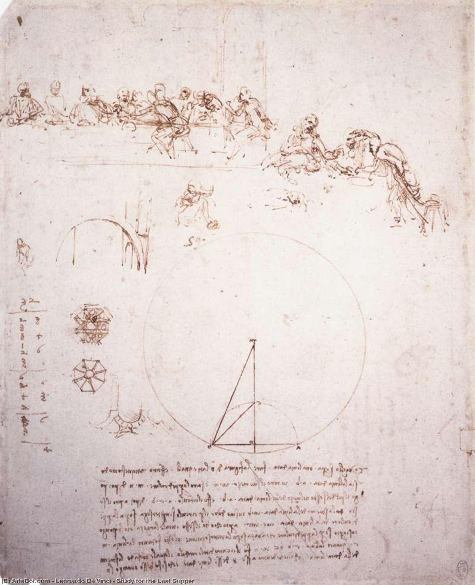 Study For The Last Supper — Leonardo Da Vinci
