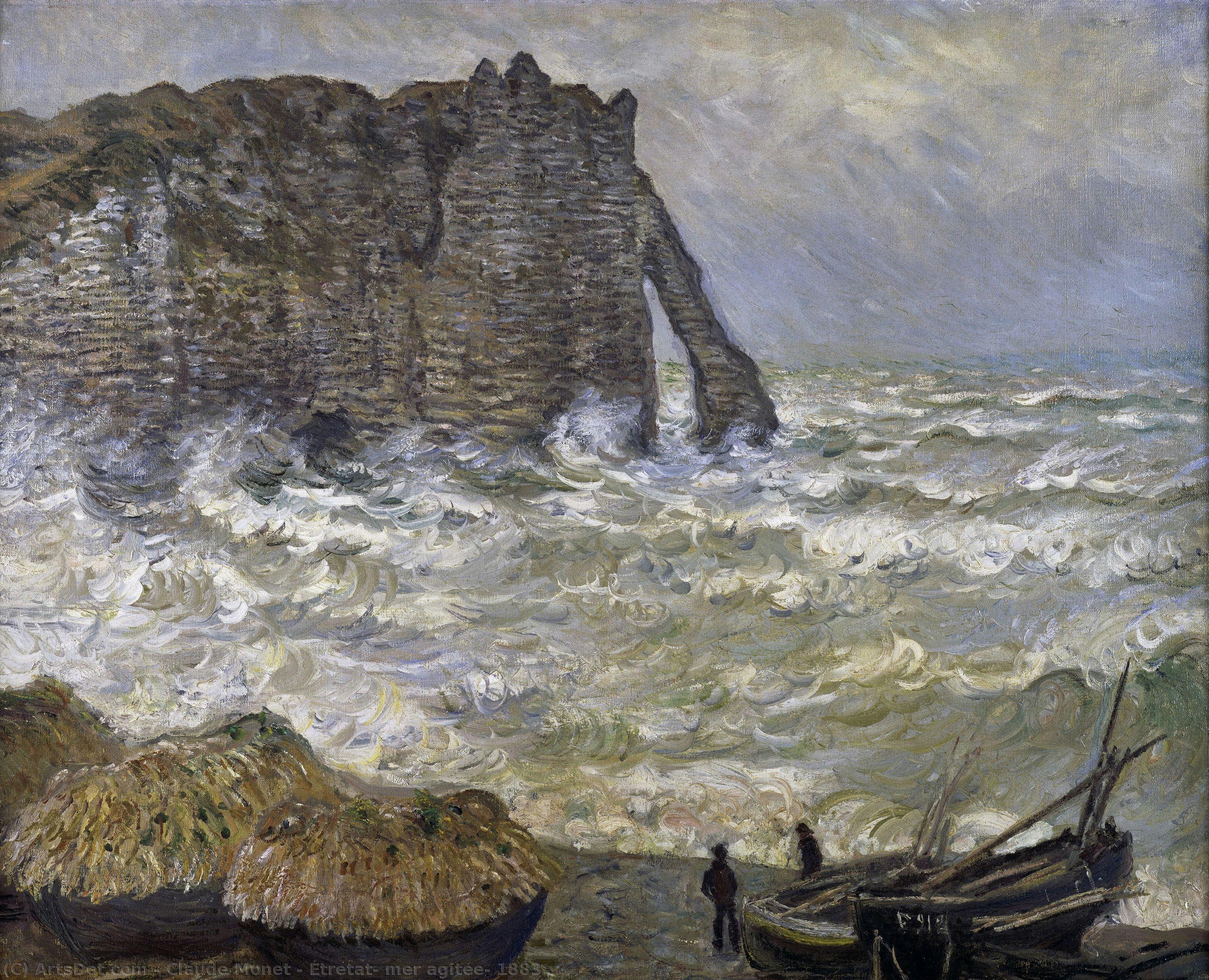 Étretat, Mer Agitée, 1883 — 클로드 모네