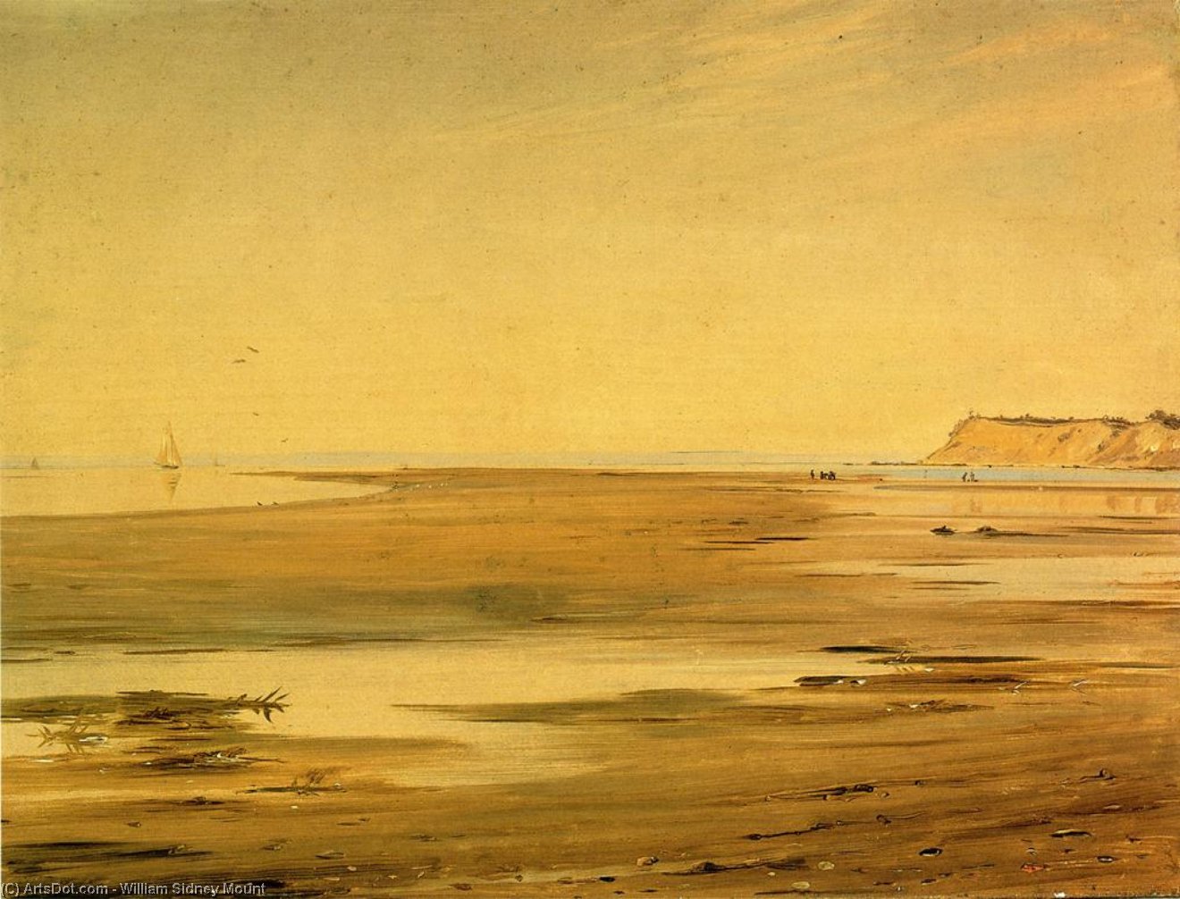 Crane Neck Across The Marsh — William Sidney Mount
