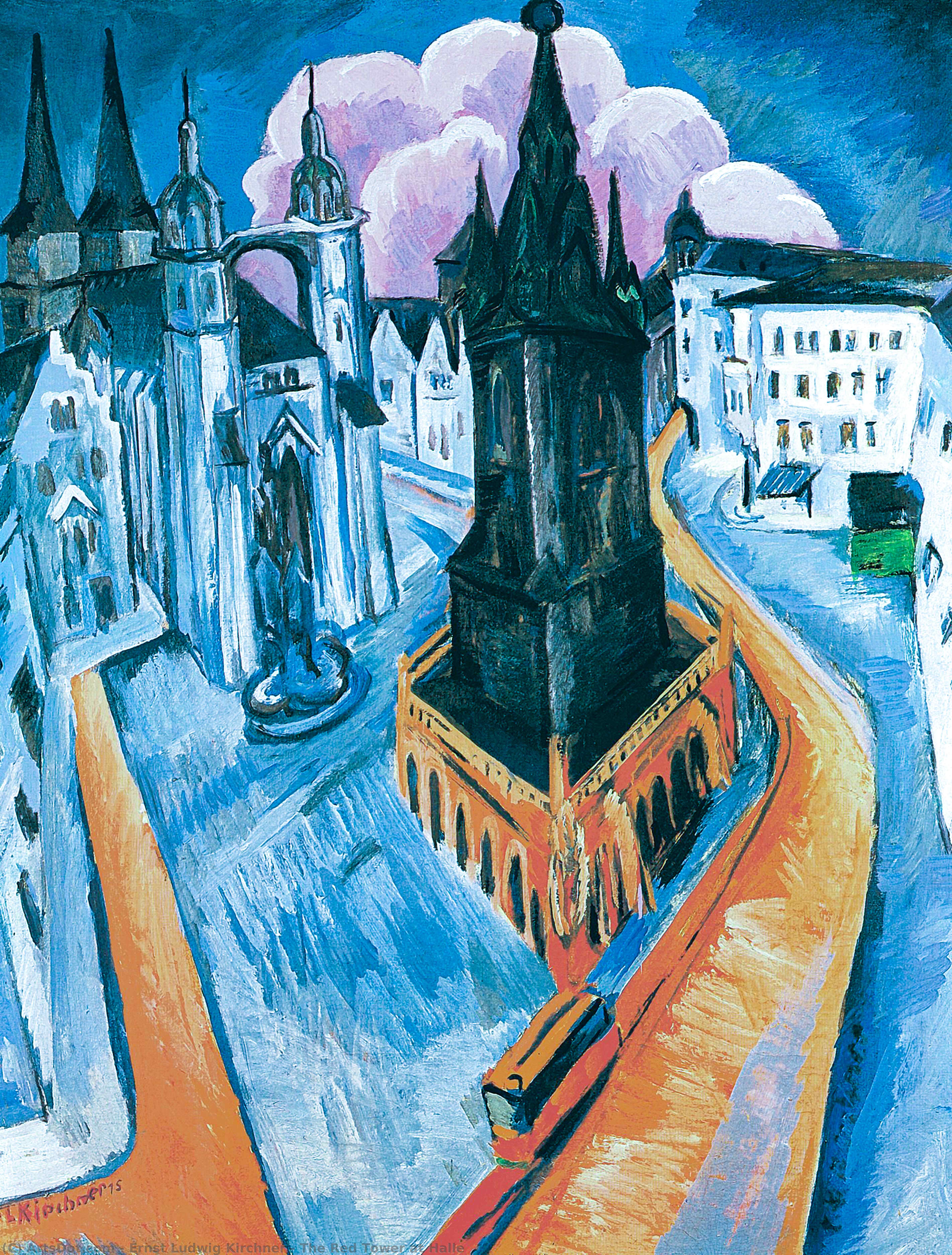 The Red Tower At Halle — Ernst Ludwig Kirchner