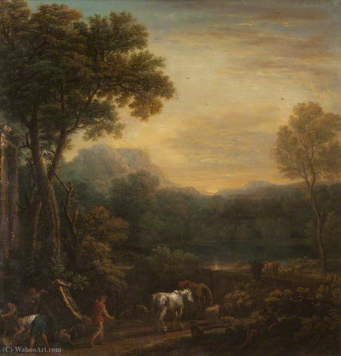 A Classical Landscape With Animals — جون ووتون
