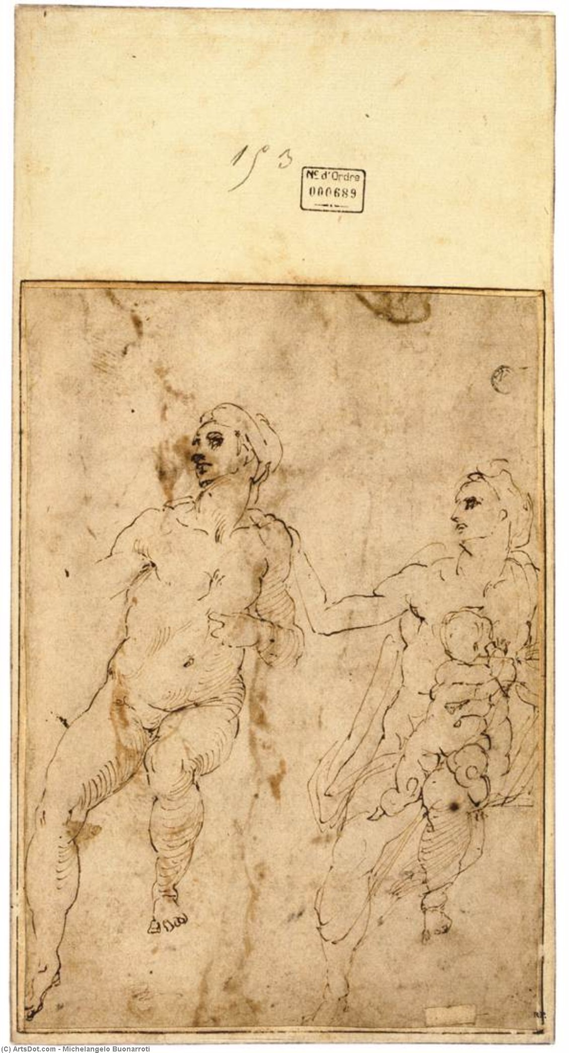 Study Of Two Women, One With Child (verso) — Michelangelo Buonarroti