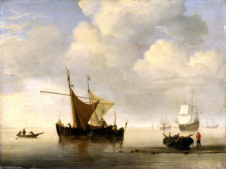 Calm - Two Dutch Vessels — Willem Van De Velde The Younger