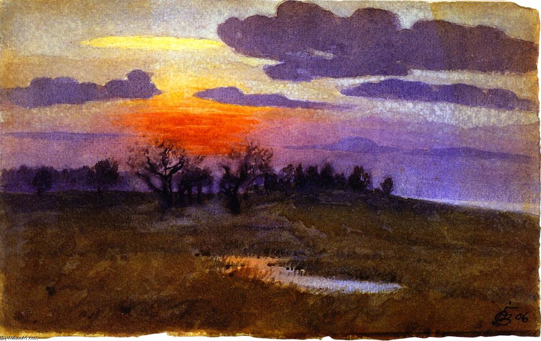 Landscape, Sunset — Friedrich Julius Oskar Blümner