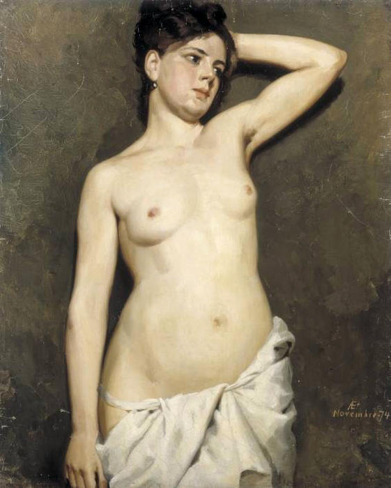 Female Model (study) — Albert Edelfelt